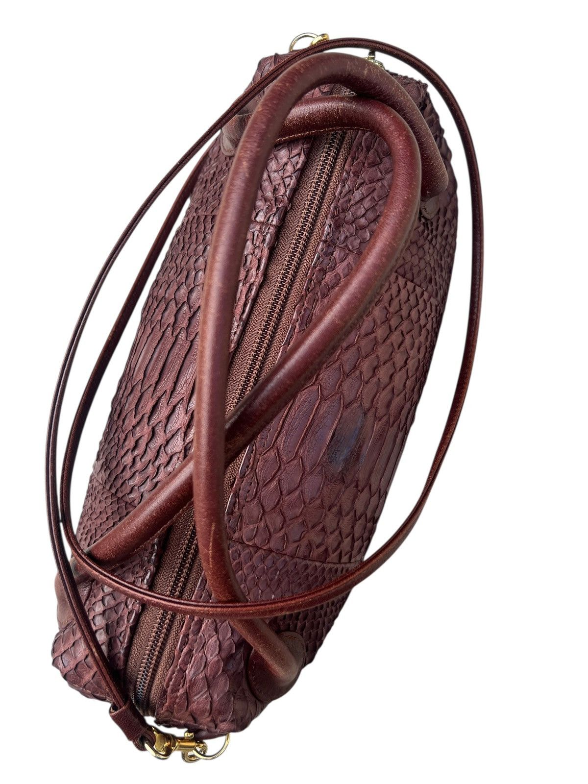 Leather Vintage GRES PARIS Python Skin Leather 2 Way Mini Boston Bag Size ONE SIZE - 18 Thumbnail