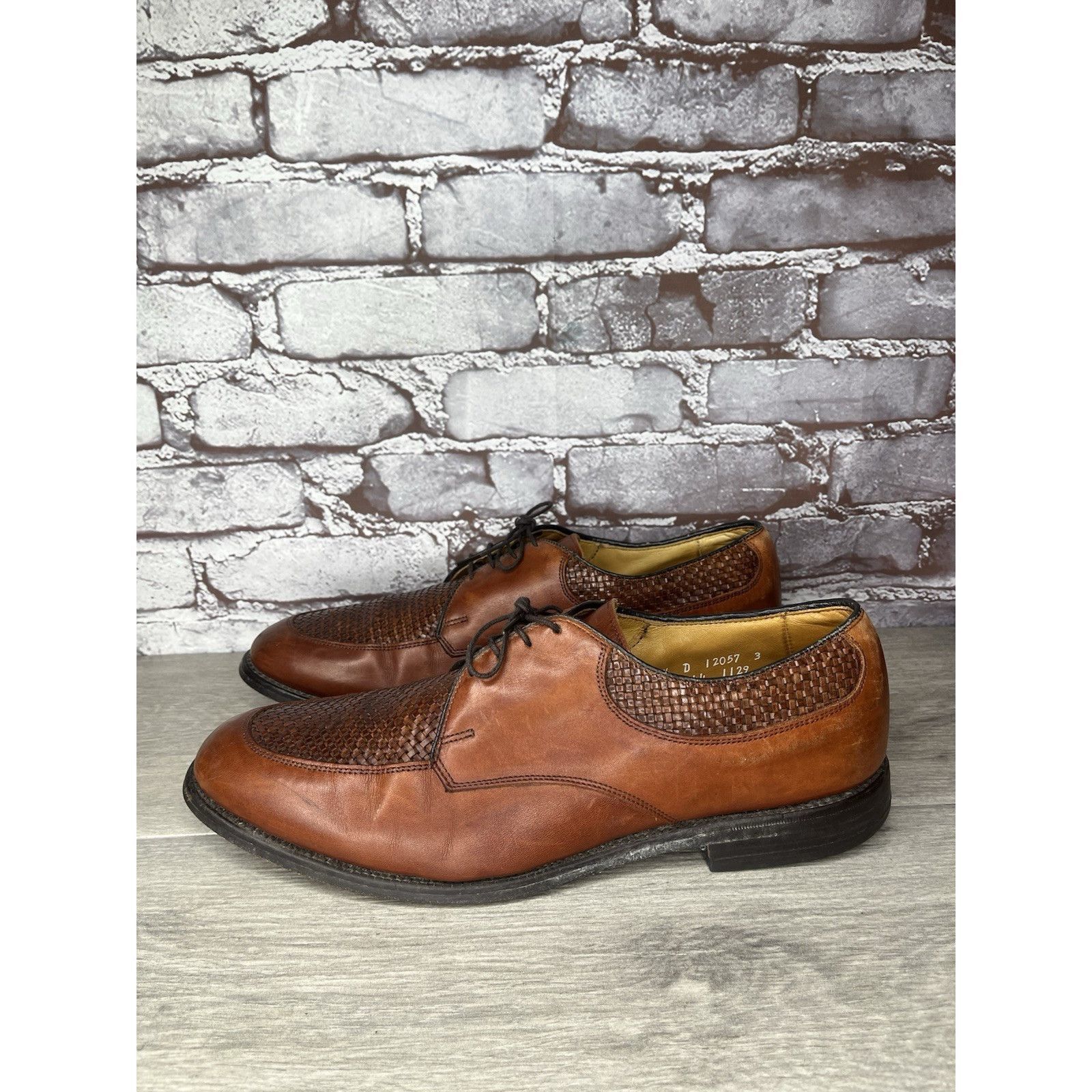Allen Edmonds Allen Edmonds Norfolk Woven Brown Leather Oxfords Dress Shoe Size US 11.5 / EU 44-45 - 21 Thumbnail