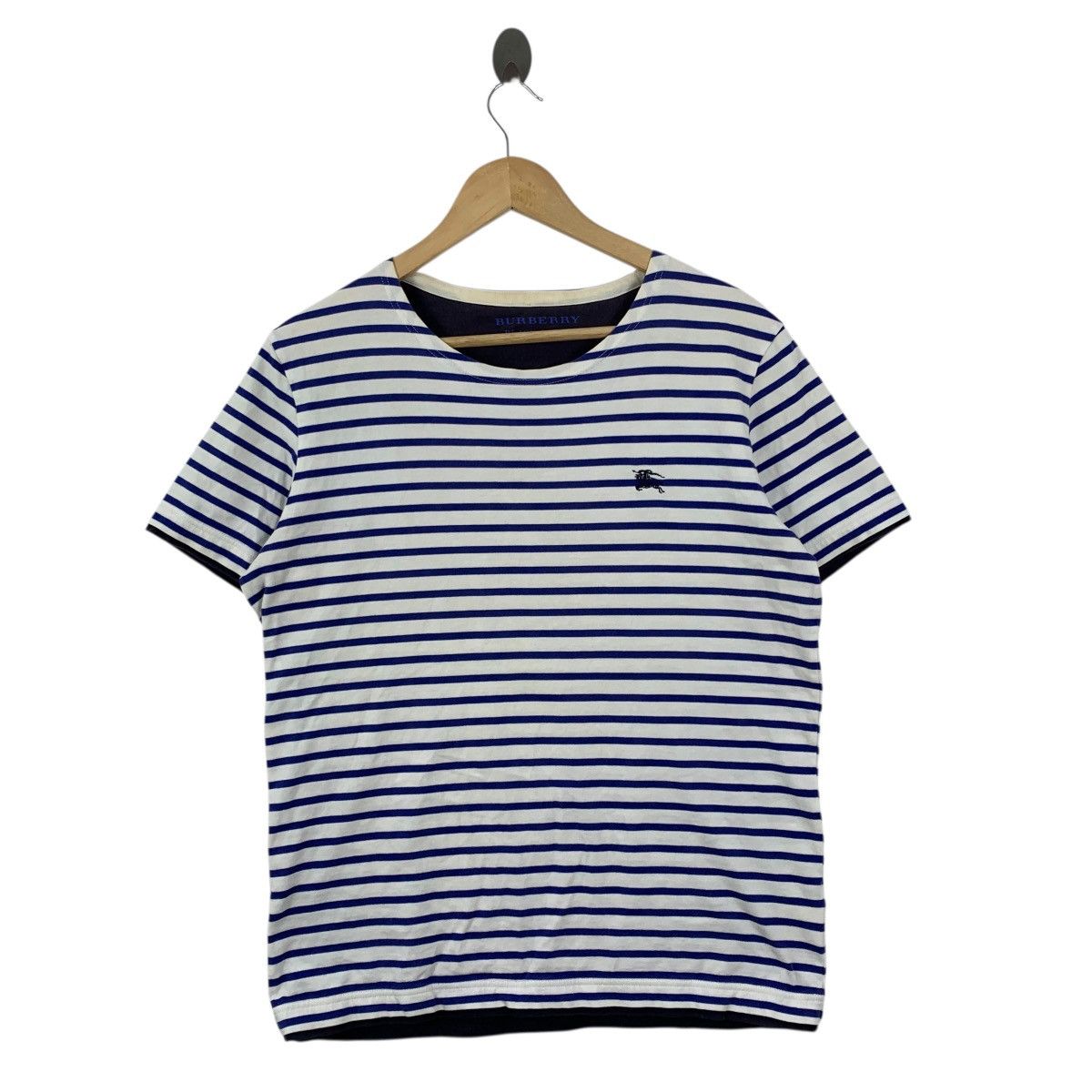 Burberry BURBERRY BLACK LABEL Stripes Embroidered Logo Tshirt Size US M / EU 48-50 / 2 - 1 Thumbnail