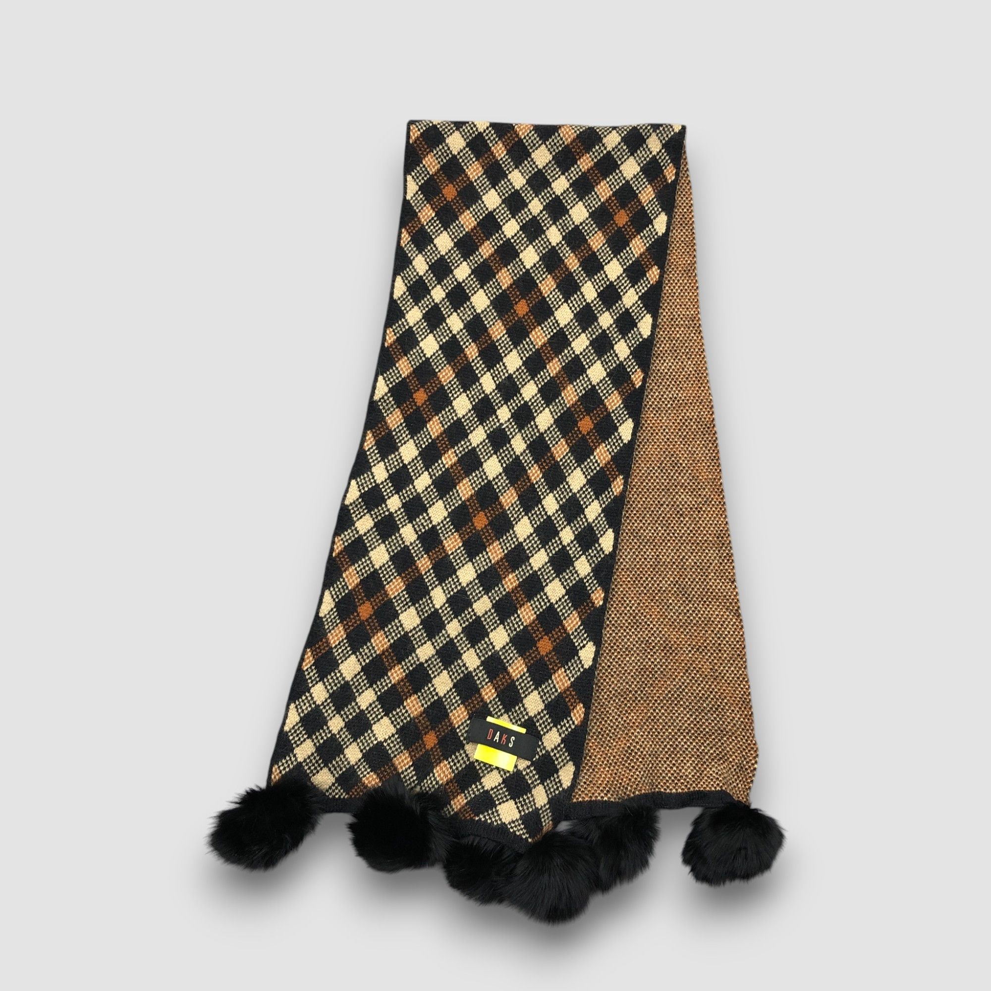DAKS Vintage Daks London Scarf Pom Pom Wool Cashmere Scarves Size ONE SIZE - 2 Thumbnail