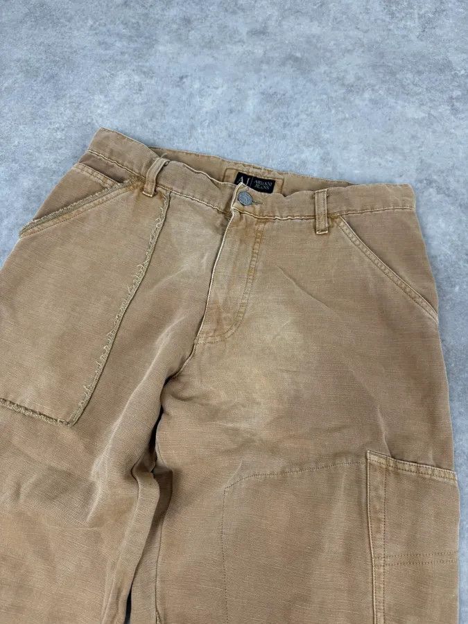Armani 2000s Armani Irregular Straight Relaxed Beige Pants Size US 30 / EU 46 - 6 Thumbnail