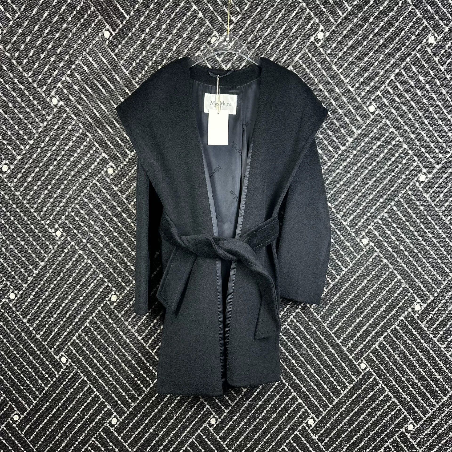 Max Mara MaxMara Rialto Black Bathrobe Coat Size XXS / US 00 / IT 34 - 1 Thumbnail