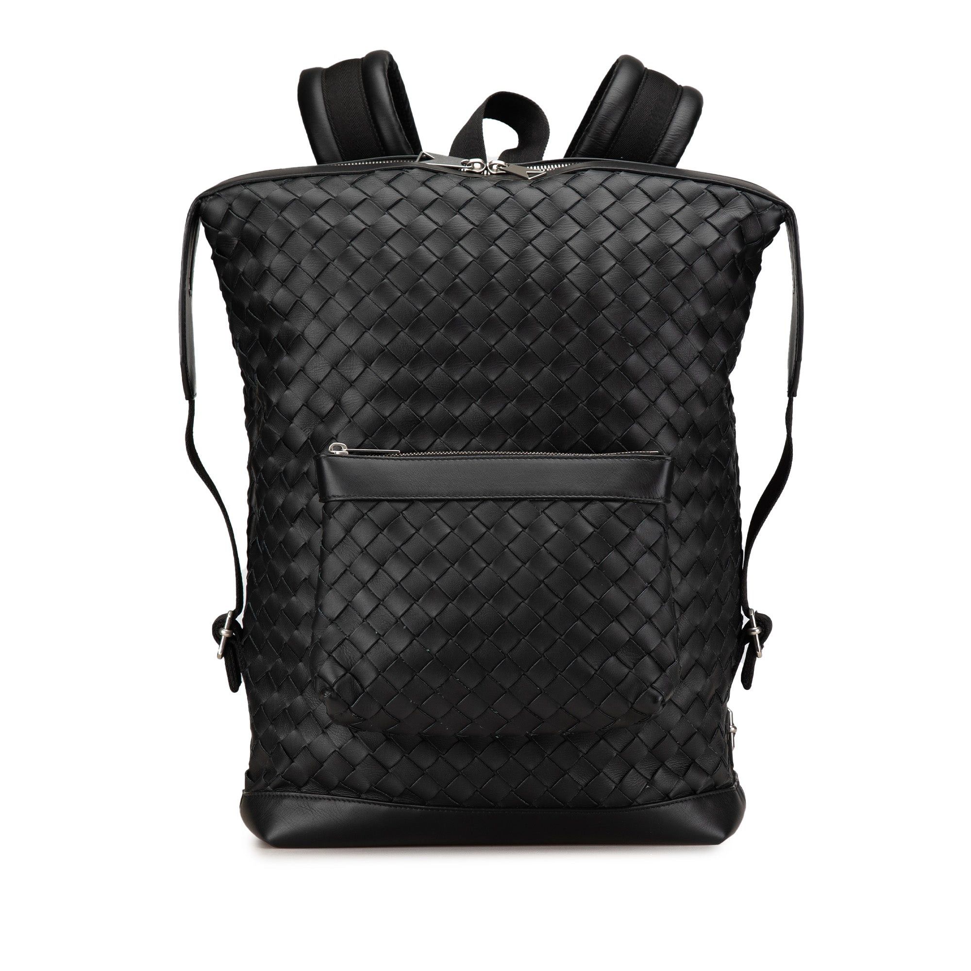 Bottega Veneta Bottega Veneta Nappa Intrecciato Front Pocket Backpack Black Size ONE SIZE - 1 Thumbnail