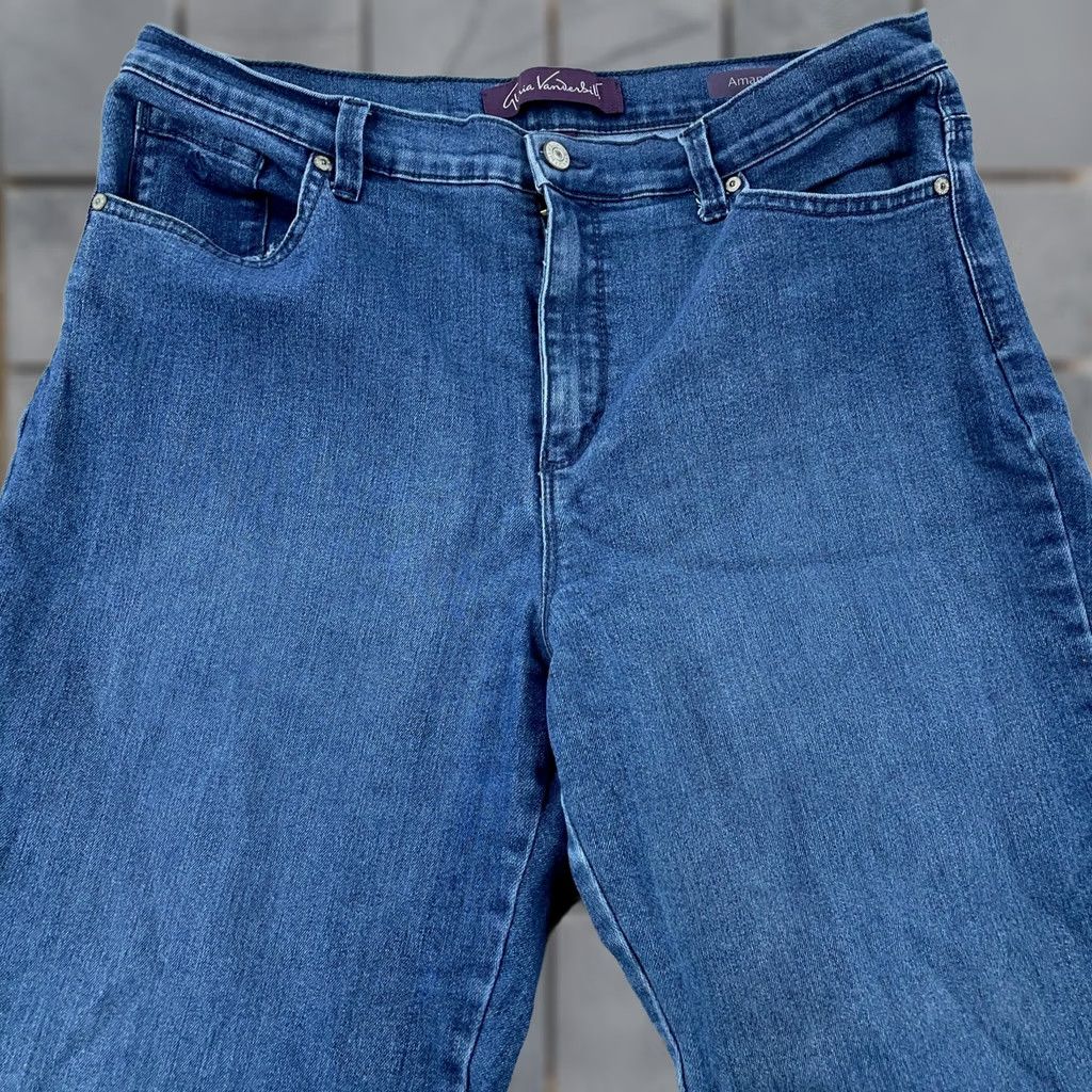 Gloria Vanderbilt Gloria Vanderbilt Jeans Womens 14P Classic Stretch Denim Blue 34x27 Size 36" / US 14 / IT 50 - 1 Thumbnail