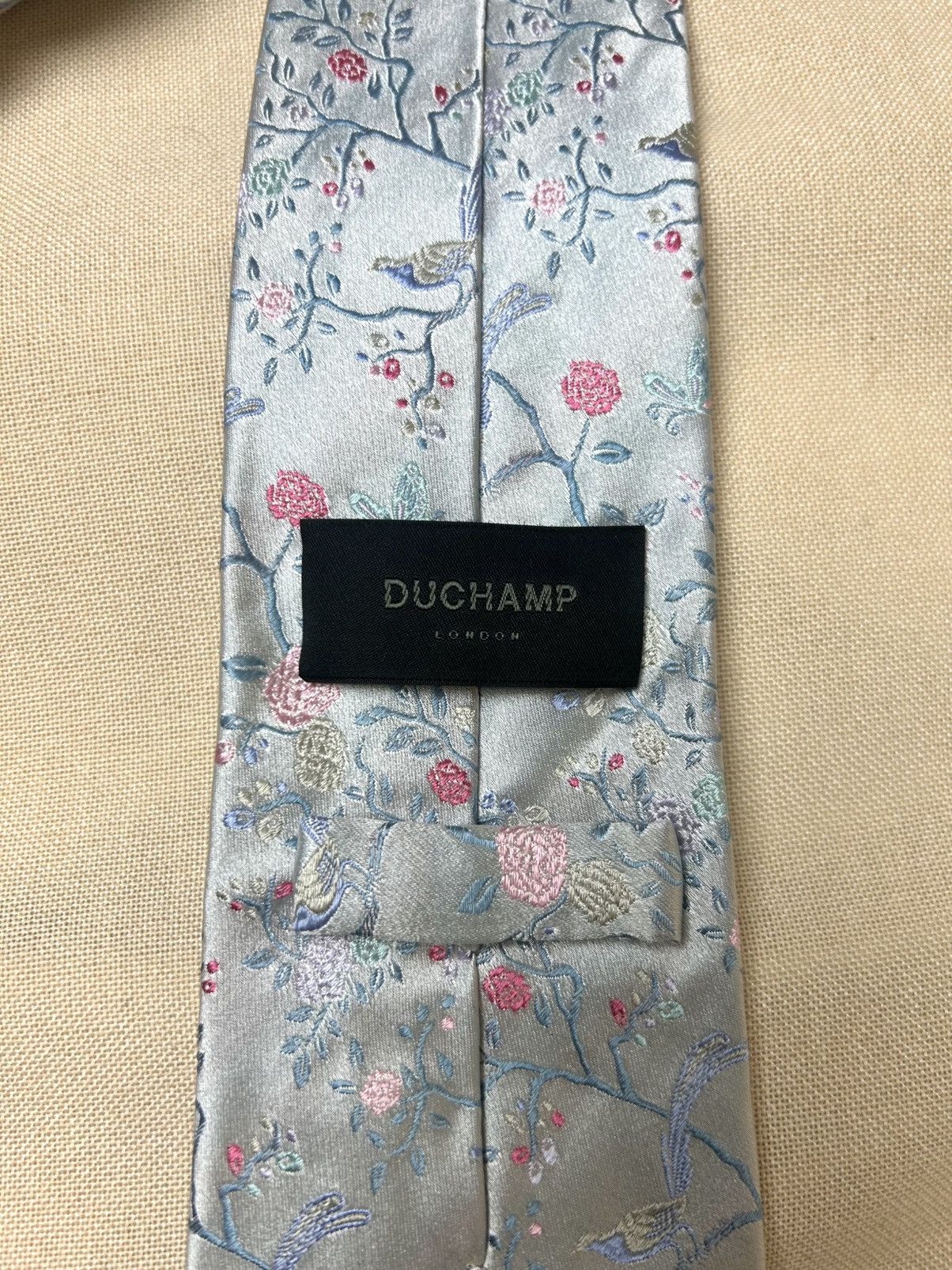 Duchamp London Duchamp London Silver floral Silk Mens Tie Size ONE SIZE - 5 Thumbnail