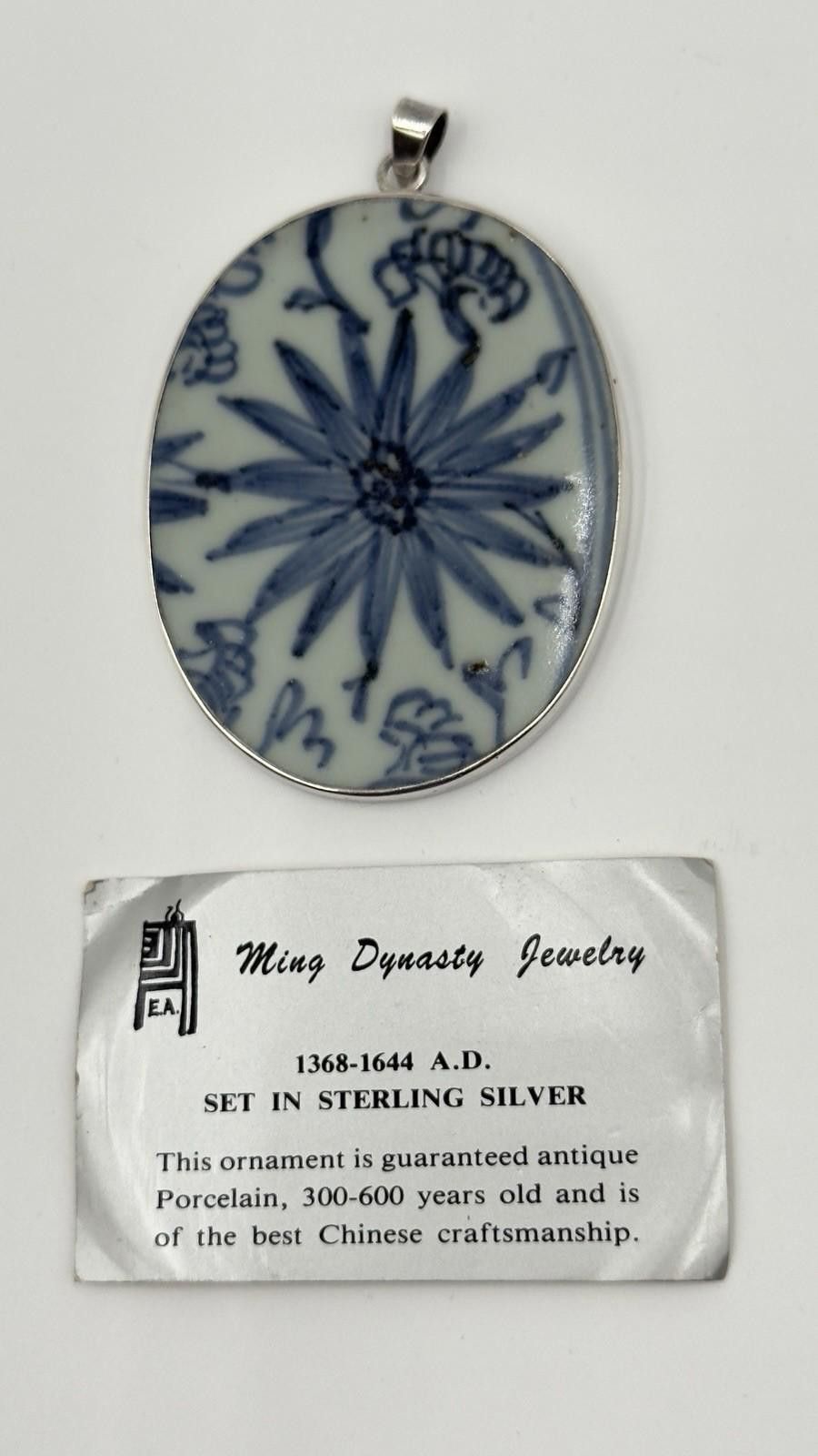 Other Ming Dynasty Porcelain Pendant in Sterling with 925 chain Size ONE SIZE - 2 Thumbnail