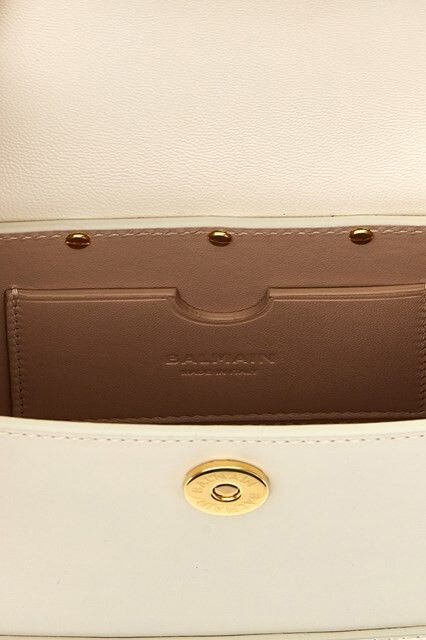 Balmain BALMAIN B-buzz Dynasty Small White Leather Shoulder Bag New Size ONE SIZE - 4 Thumbnail