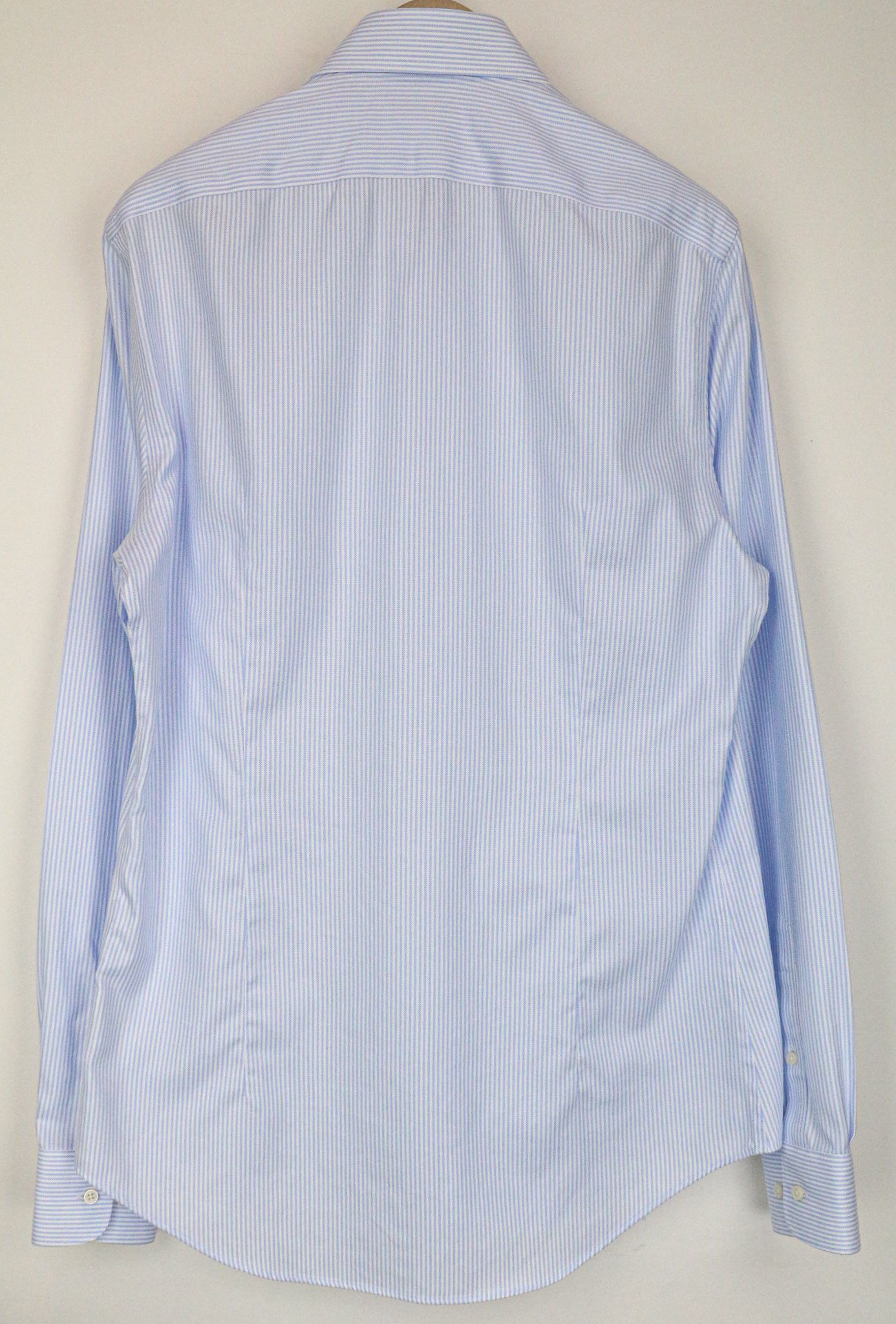 Suitsupply 41L/16L Extra Slim Blue Cotton Stripe Shirt 79183 Size 42L - 2 Thumbnail