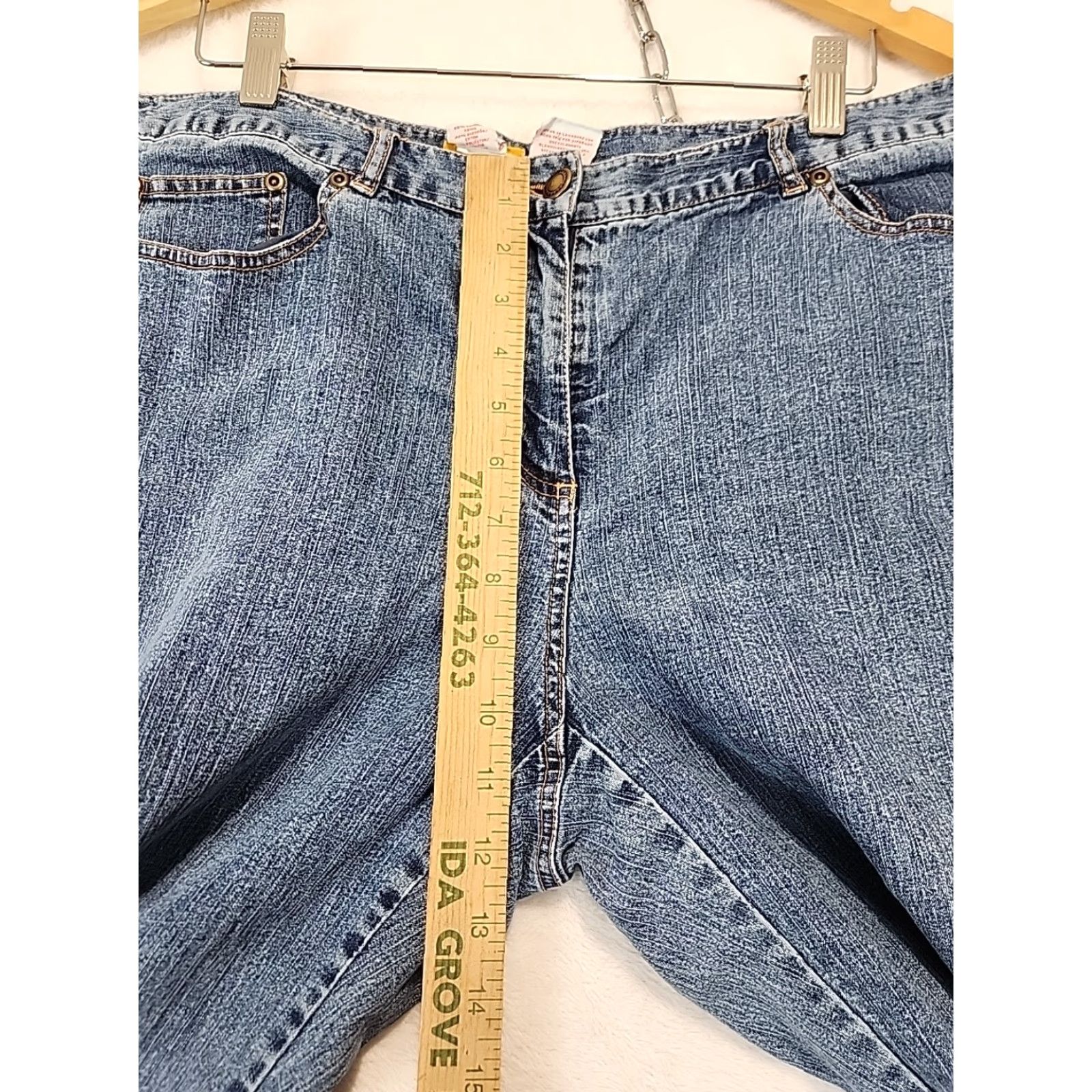 Vintage VINTAGE Ruby Rd. Womens Jeans Capri Cropped Embroidered 16P Medium Wash Blue 5-Pocket Zip Regular Petite Womens Size 32" / US 10 / IT 46 - 6 Thumbnail