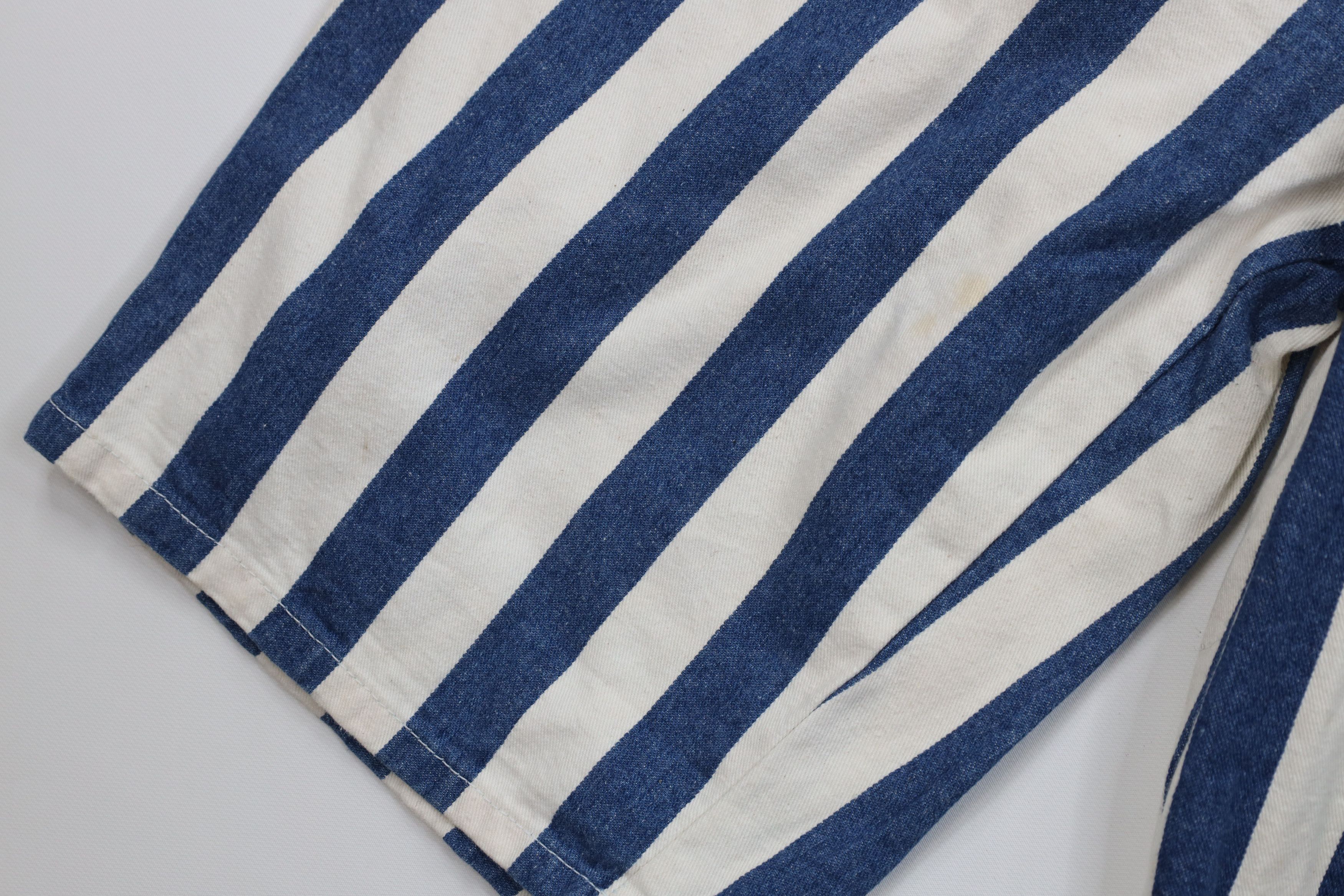 Vintage Vintage 90s Streetwear Baggy Striped Denim Shorts USA Size 28" / US 6 / IT 42 - 5 Thumbnail