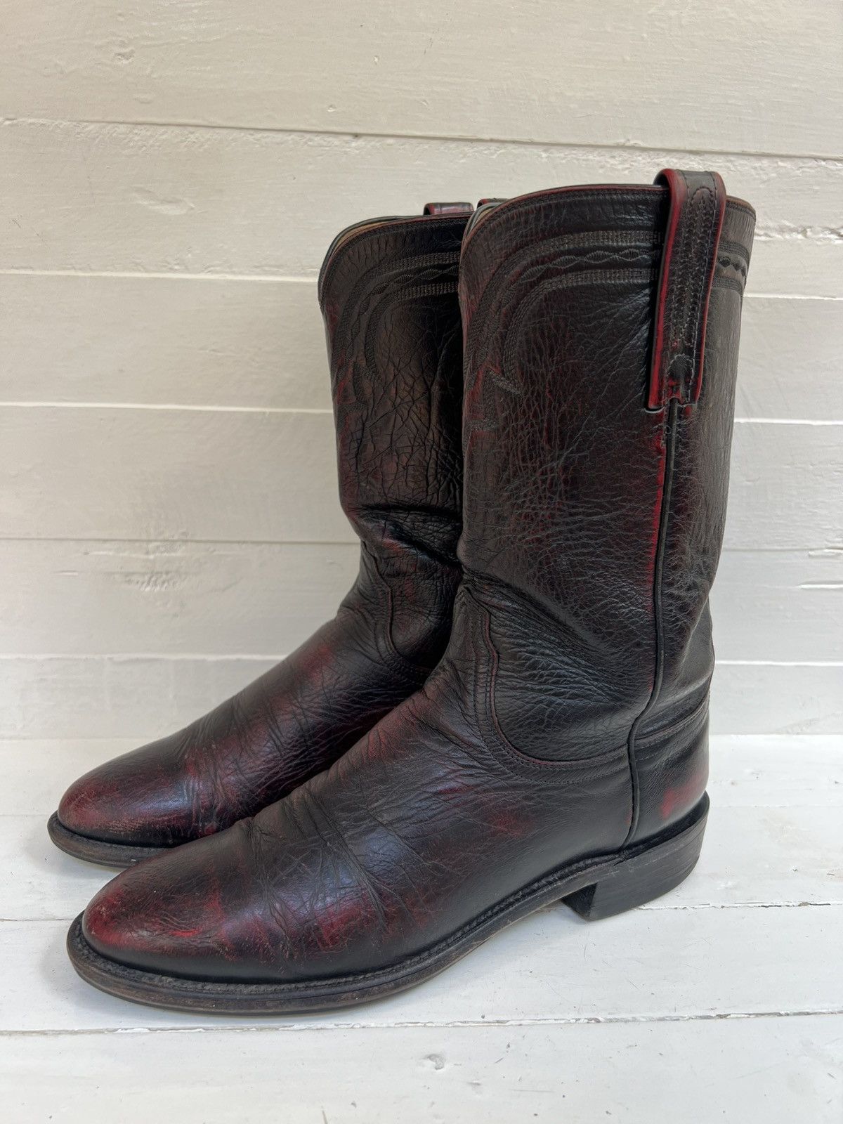 Lucchese 2000 Dark Brown Western Leather Cowboy Boot