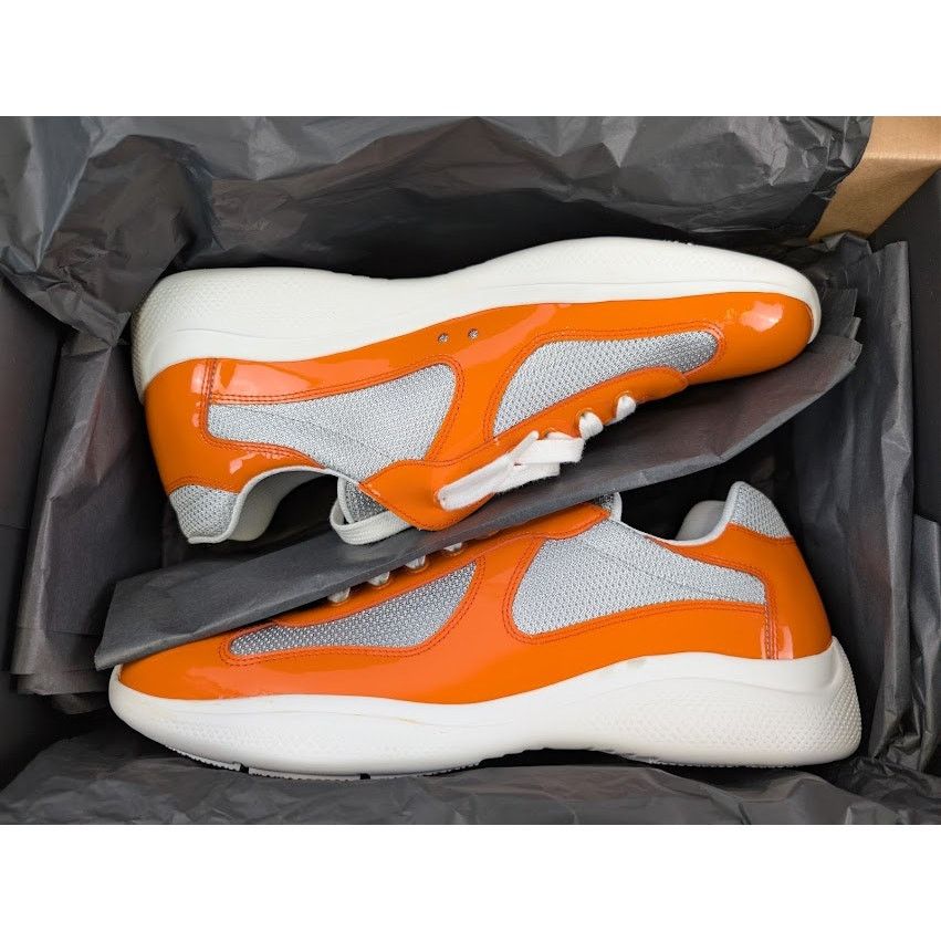 Prada o1rshd1 America's Cup Vernice Bike Sneakers in Papaya Arge Size US 9 / EU 42 - 20 Thumbnail