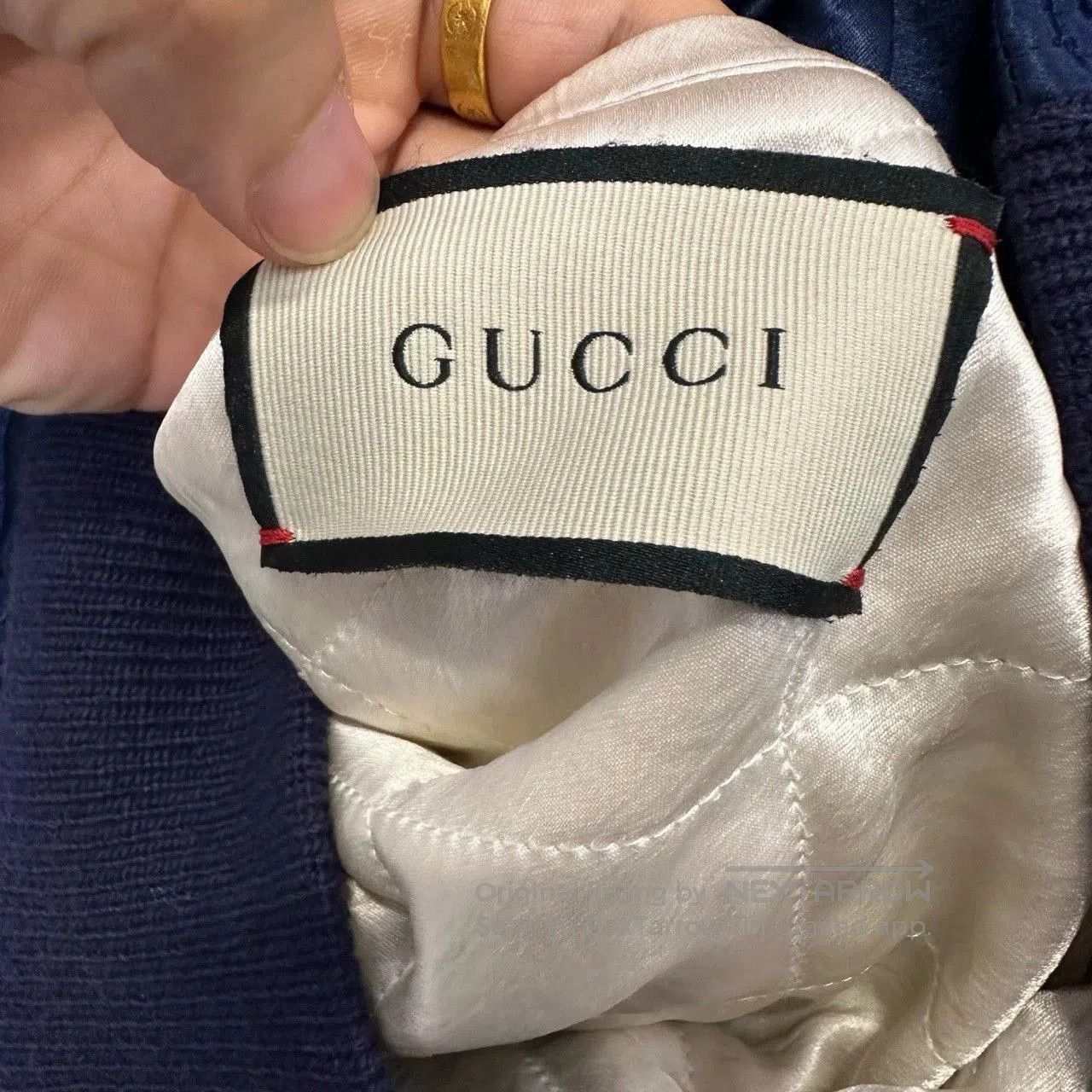 Gucci blue silk baseball jacket from Gucci. Size US L / EU 52-54 / 3 - 3 Thumbnail