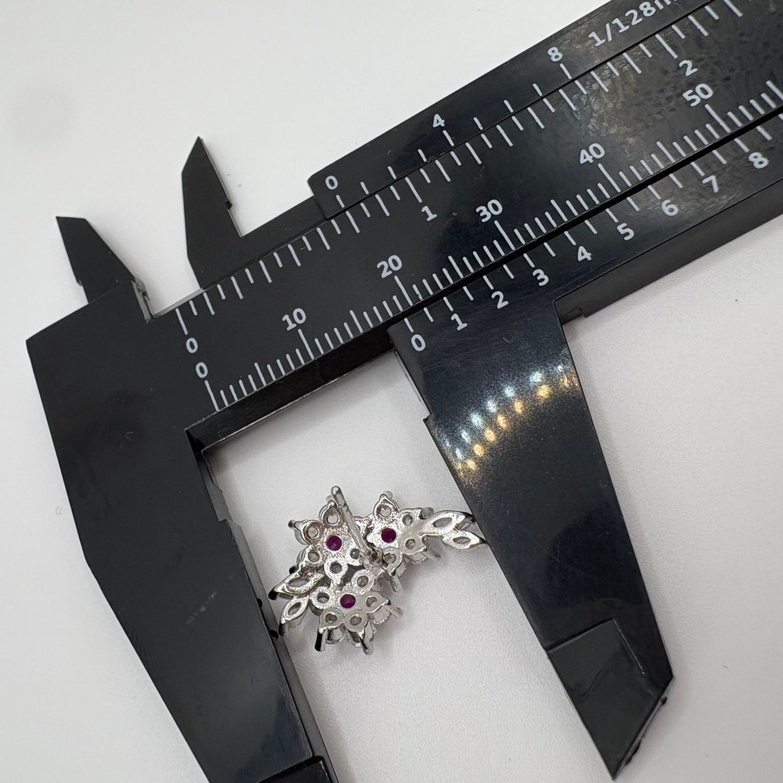 Other Magenta & Clear Floral Cluster Ear Climber Earrings - Silver Size ONE SIZE - 5 Thumbnail