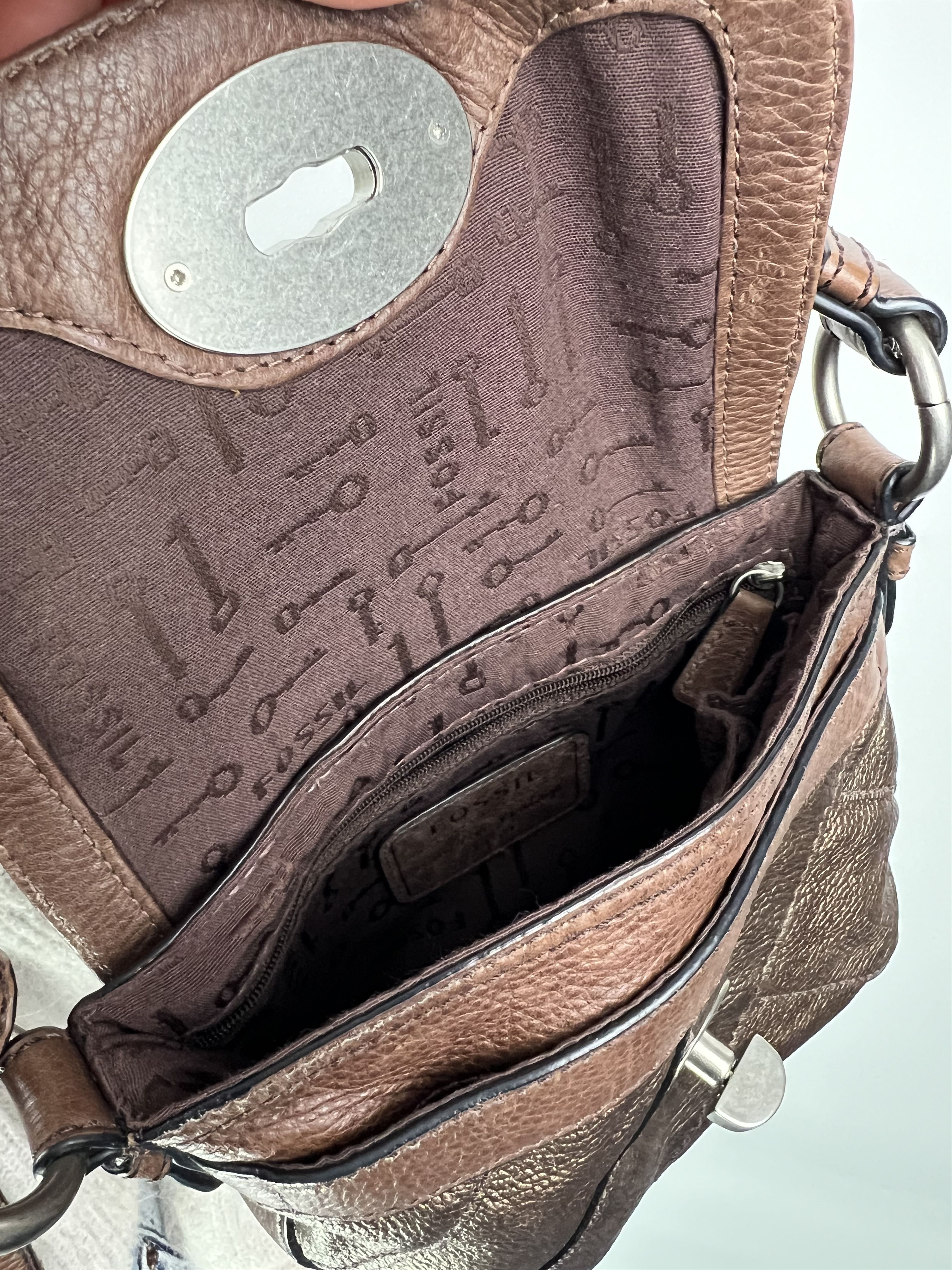 Fossil Fossil Brown Leather Crossbody Bag Size ONE SIZE - 8 Thumbnail