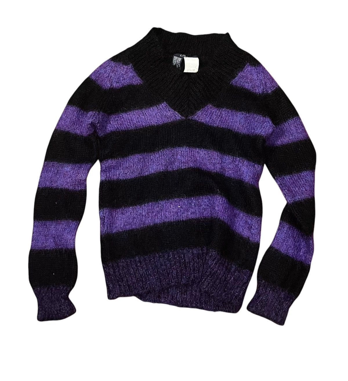 Limi Feu TAX FREE 🇺🇸 limi feu fuzzy striped knitted mohair sweater Size US S / EU 44-46 / 1 - 1 Thumbnail