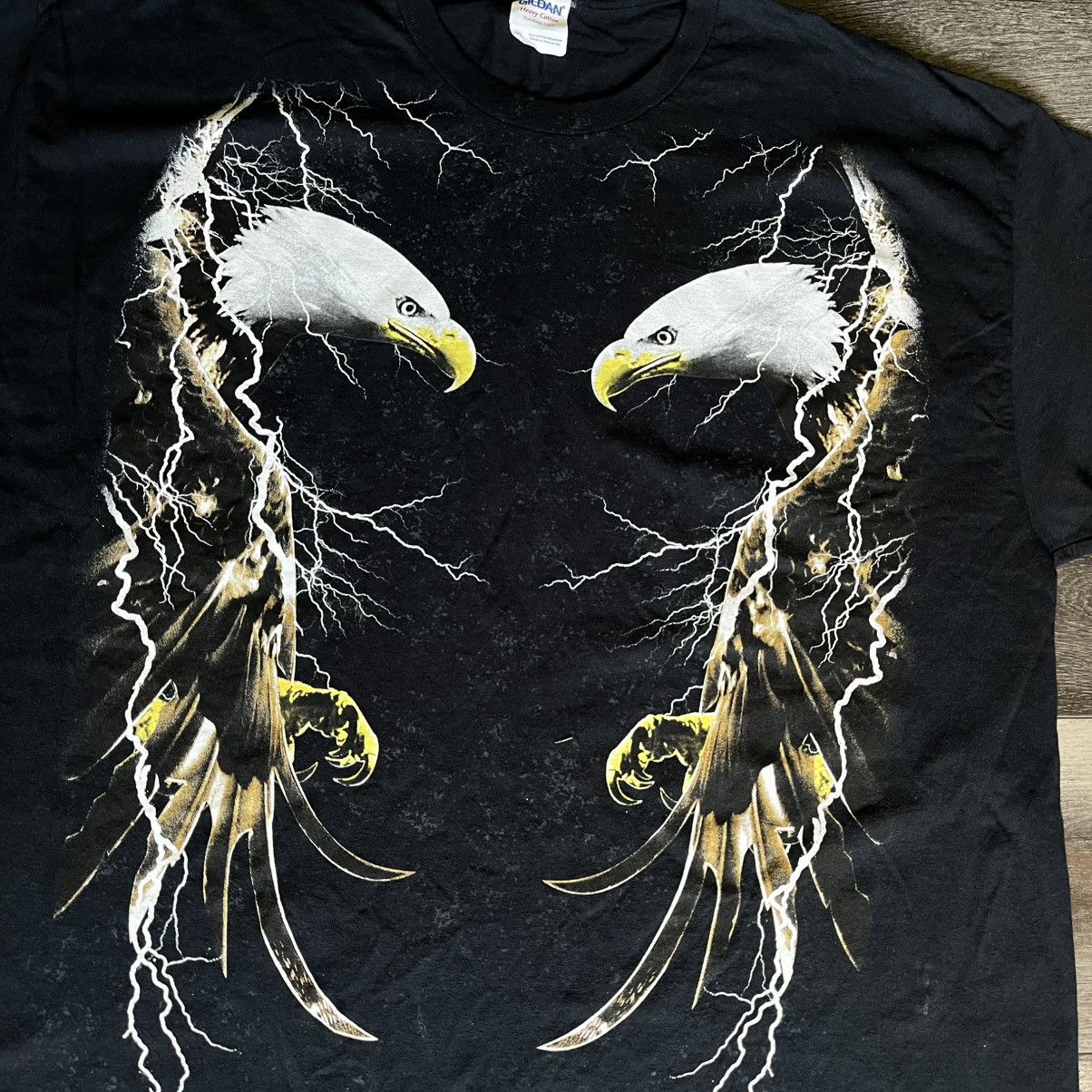 Affliction × Vintage Vintage 2000s Affliction Style Bald Eagle Lightning Logo Tee Size US XL / EU 56 / 4 - 3 Thumbnail