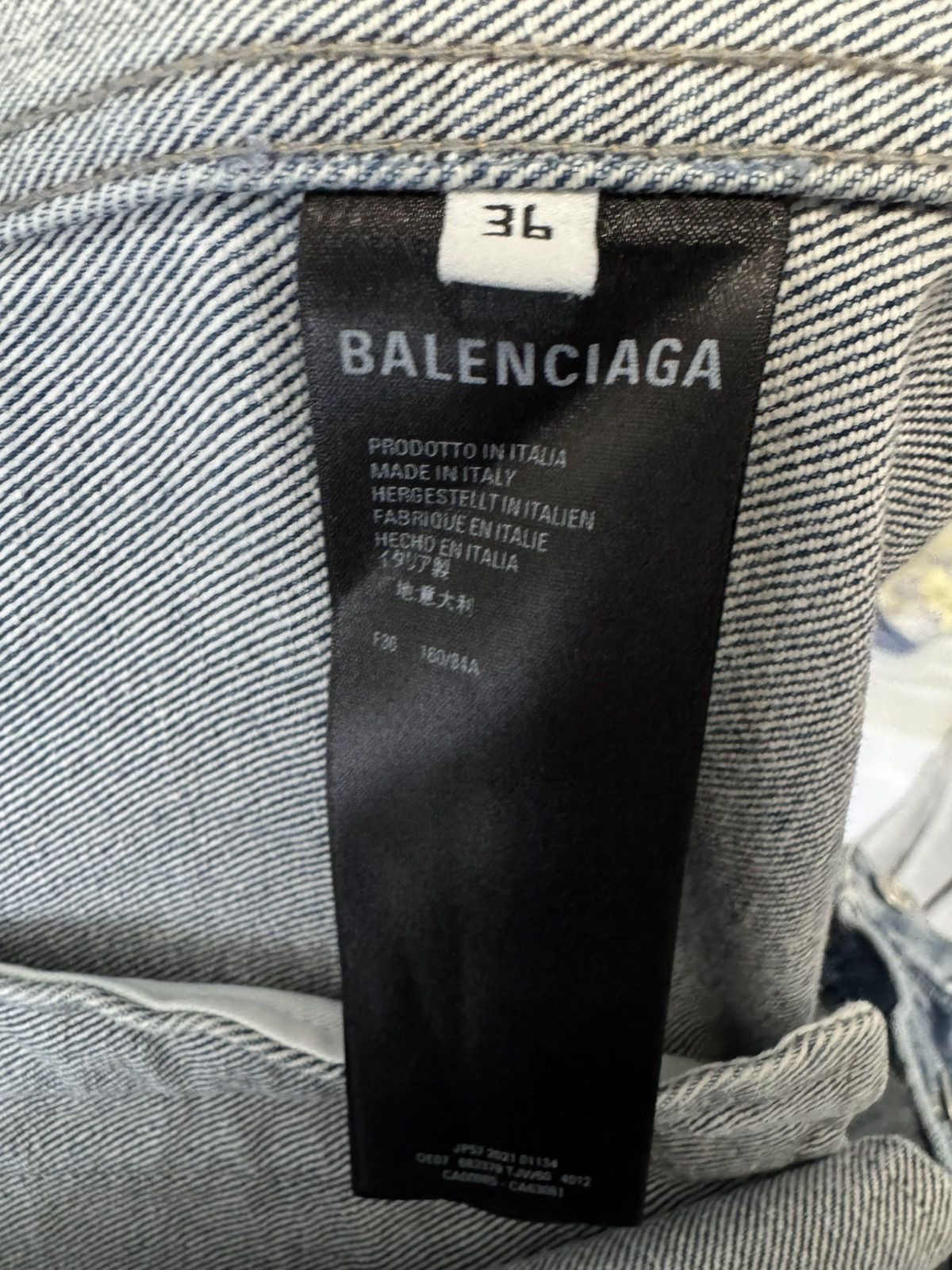 Balenciaga Balenciaga Bébé Crystal Logo Denim Jacket FR36 Blue Size S / US 4 / IT 40 - 4 Thumbnail