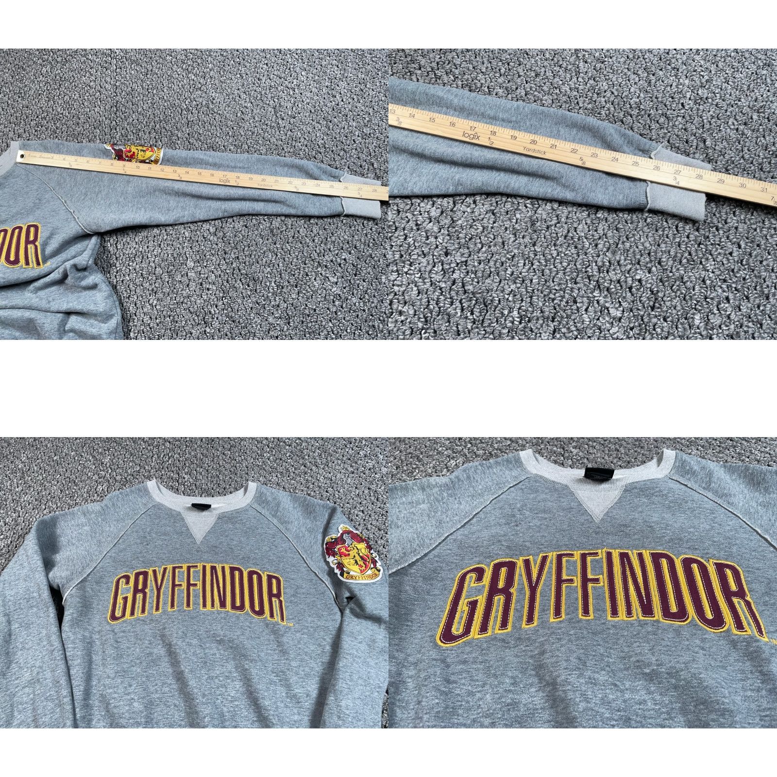 Vintage Harry Potter Sweatshirt Women's Small Gray Embroidered Gryffindor Universal Tag Womens Size S / US 4 / IT 40 - 8 Thumbnail