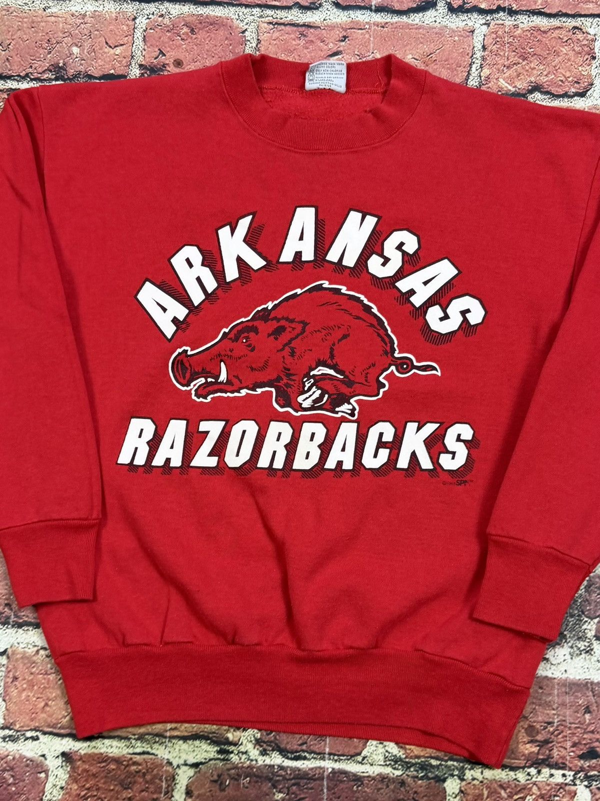 NCAA Vintage Arkansas Razorbacks Sweatshirt 1989 University 80s Size US L / EU 52-54 / 3 - 2 Thumbnail