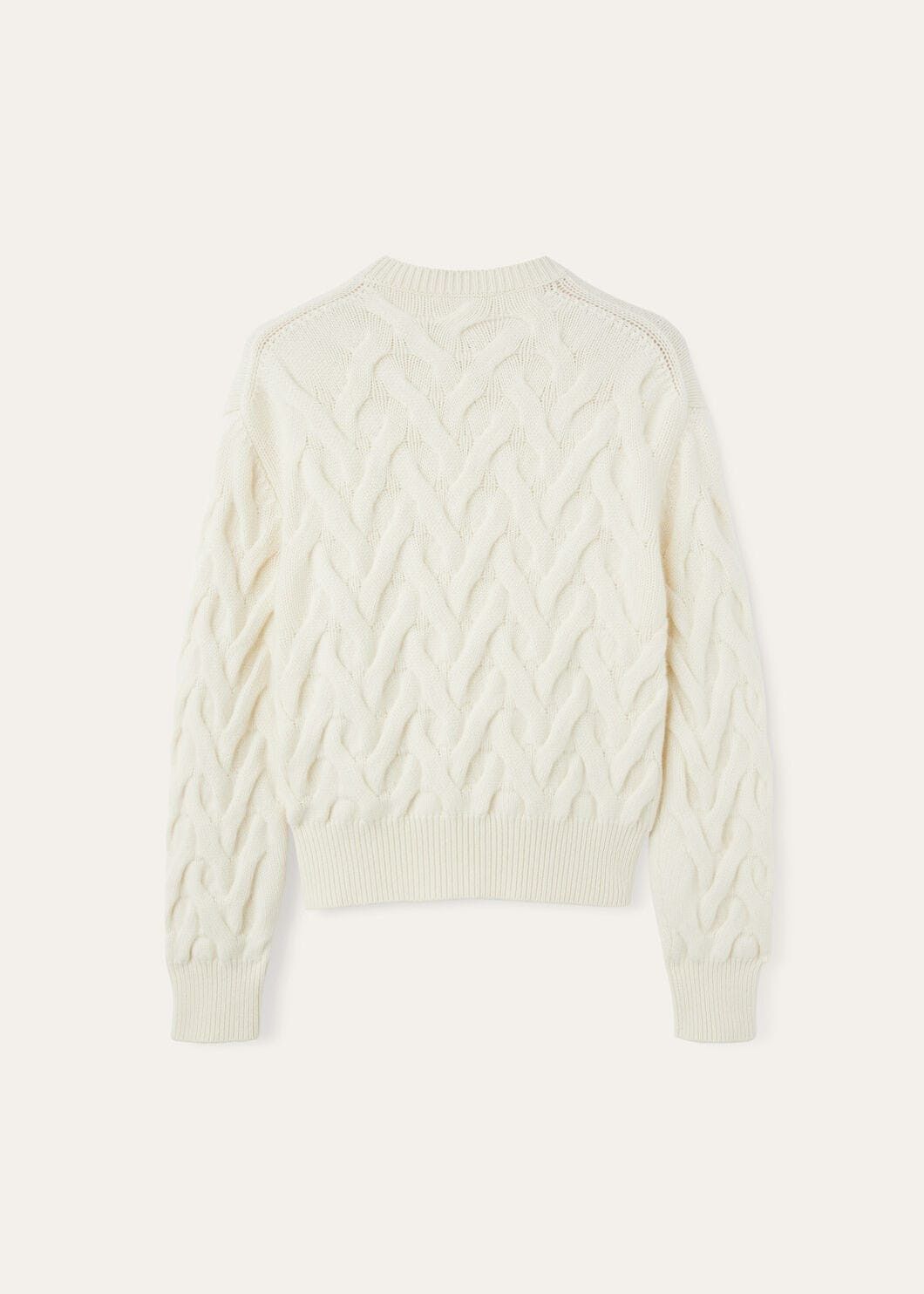 Loro Piana o1w1db10825 FAO6246 Cocooning Crewneck Sweater in White Size M / US 6-8 / IT 42-44 - 6 Thumbnail