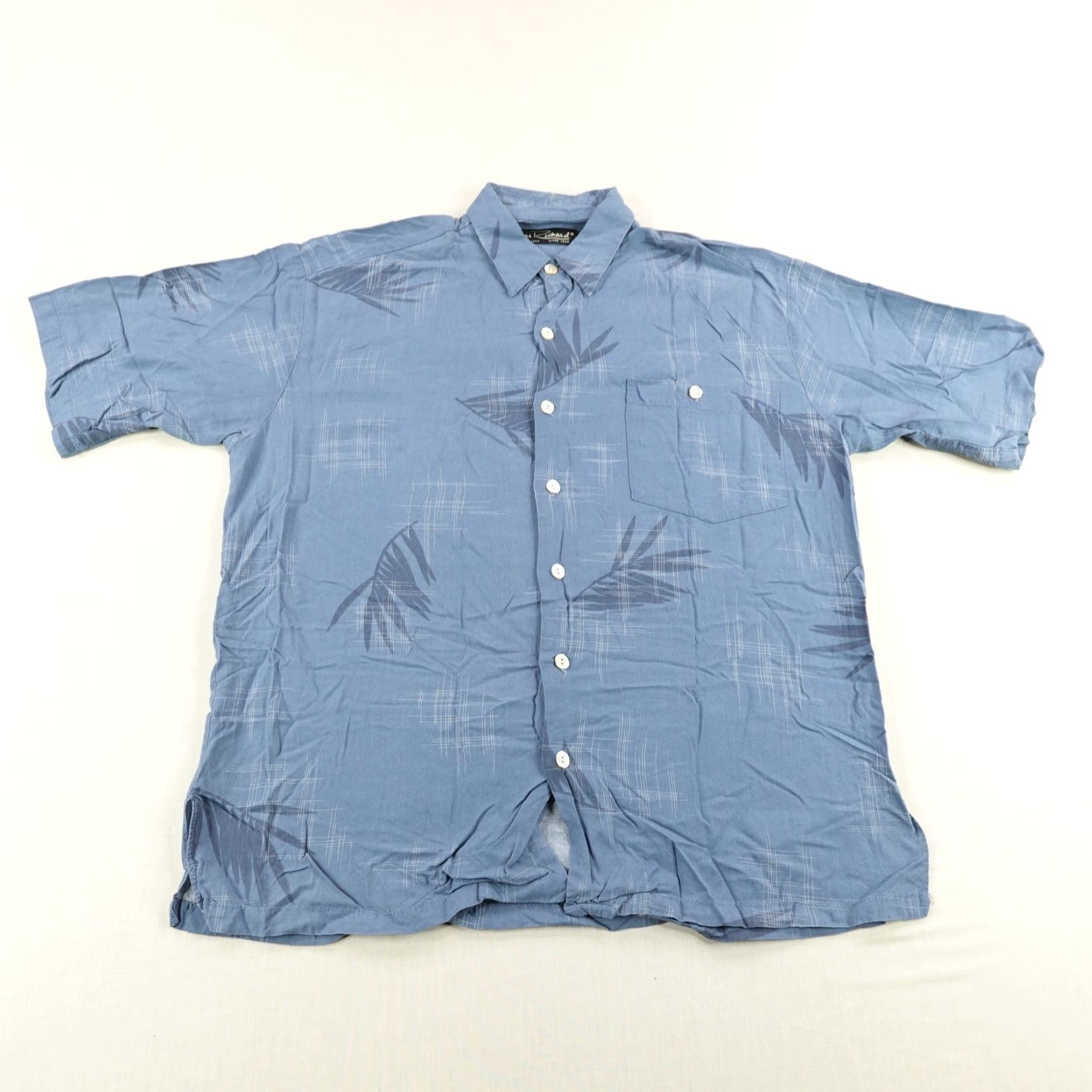 Tori Richard VINTAGE Tori Richard Men's Shirt Small Blue Palm Print Rayon Hawaiian Aloha Beach Casual Vacation Size US S / EU 44-46 / 1 - 2 Thumbnail