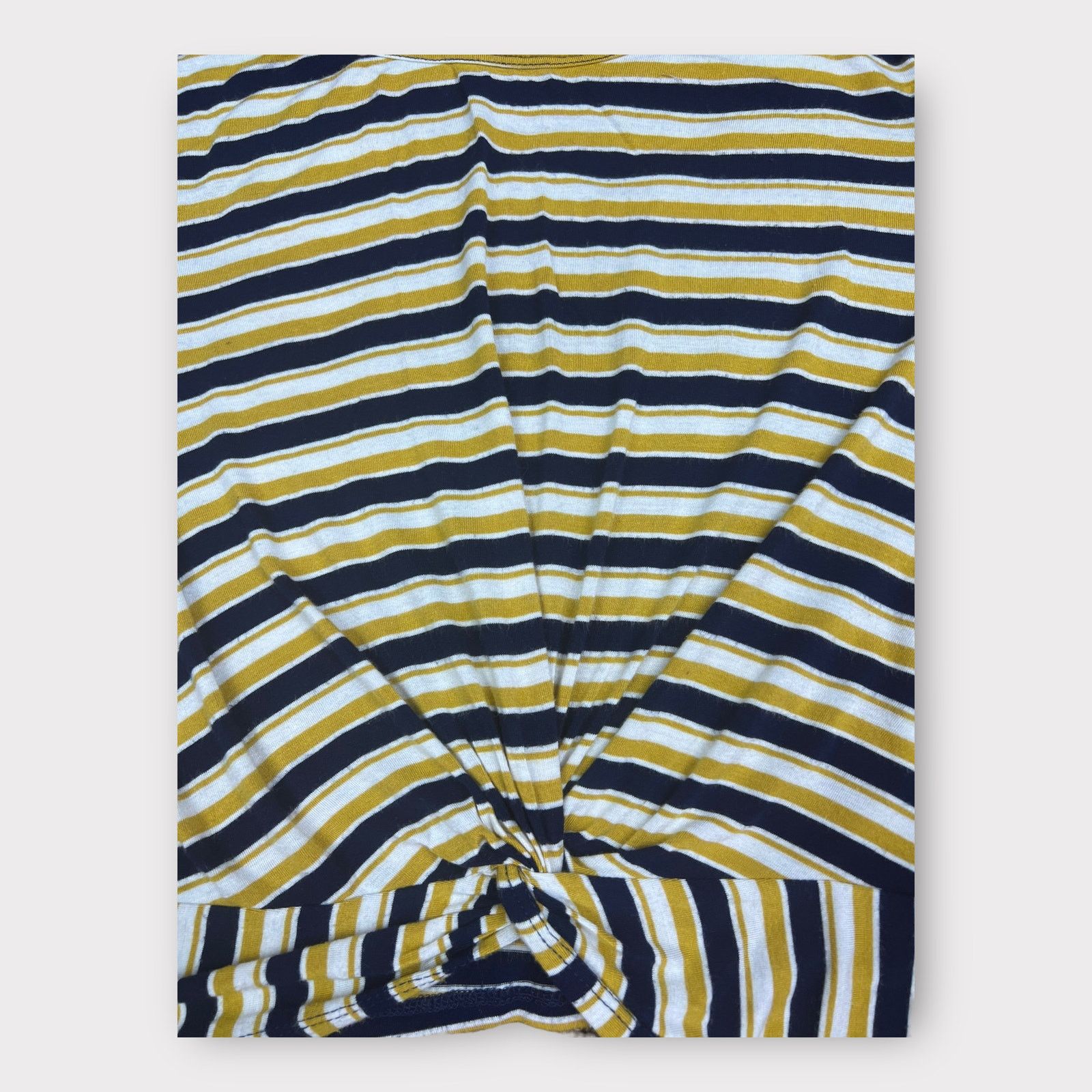 Nordstrom Gaze Cropped Striped Retro Top | Large | Knotted Hemline Size L / US 10 / IT 46 - 6 Thumbnail