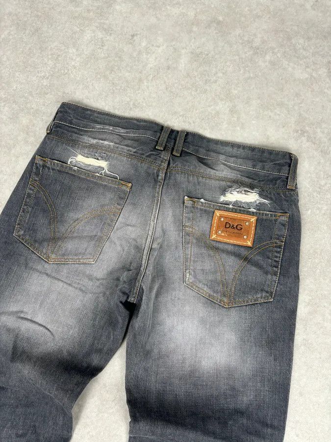 Dolce & Gabbana 2000s Dolce & Gabbana Grey Bootcut Jeans Denim Leather Patch Size US 32 / EU 48 - 7 Thumbnail