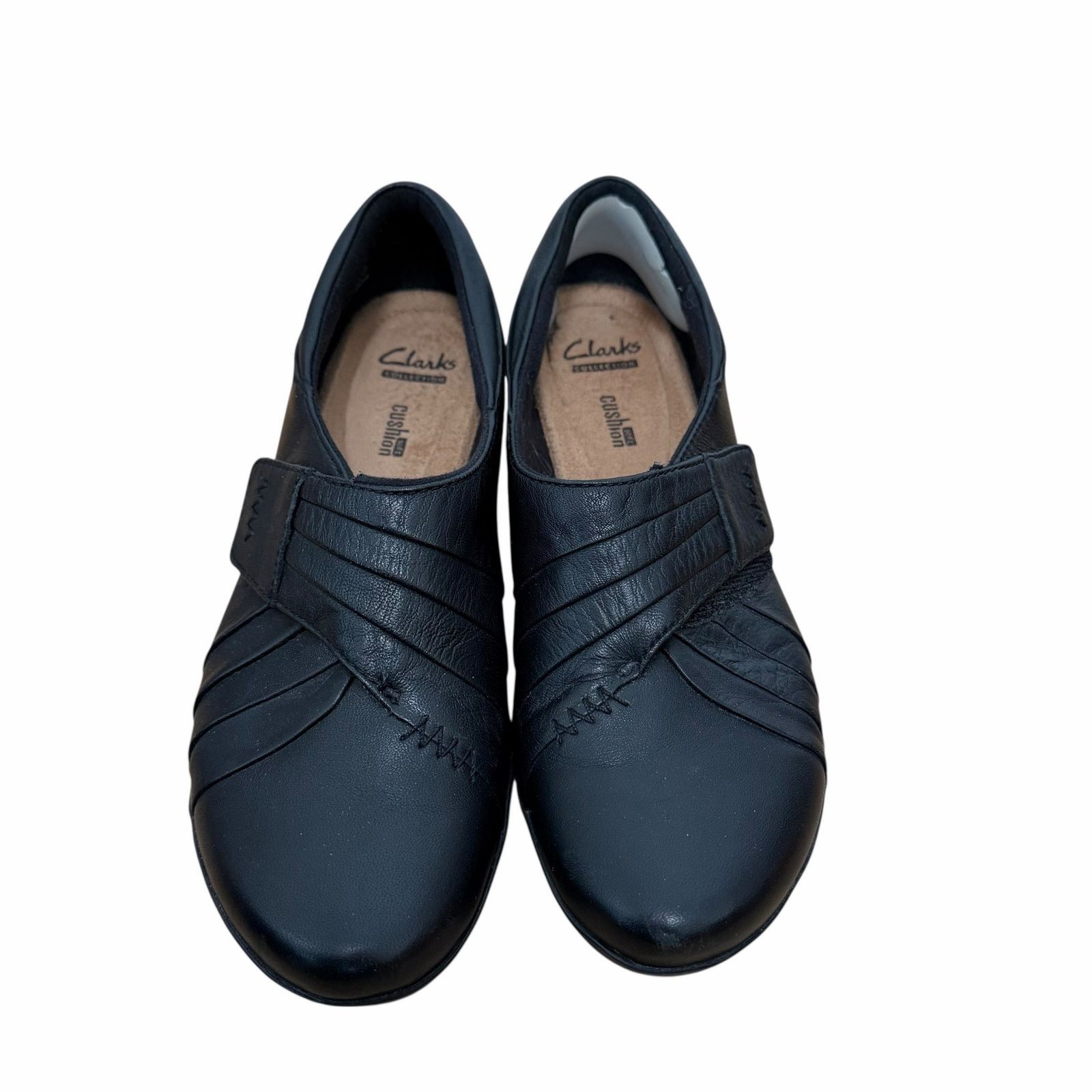 Clarks Clarks Black Leather Everlay Iris Loafers Sz 7.5 Size US 7.5 / IT 37.5 - 3 Thumbnail