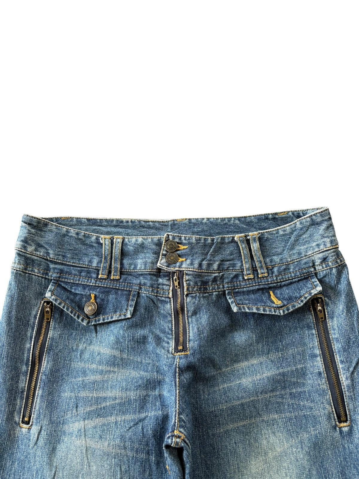Tornado Mart Vintage Japanese Brand Distressed Patched Flare Jeans Size 32" / US 10 / IT 46 - 3 Thumbnail