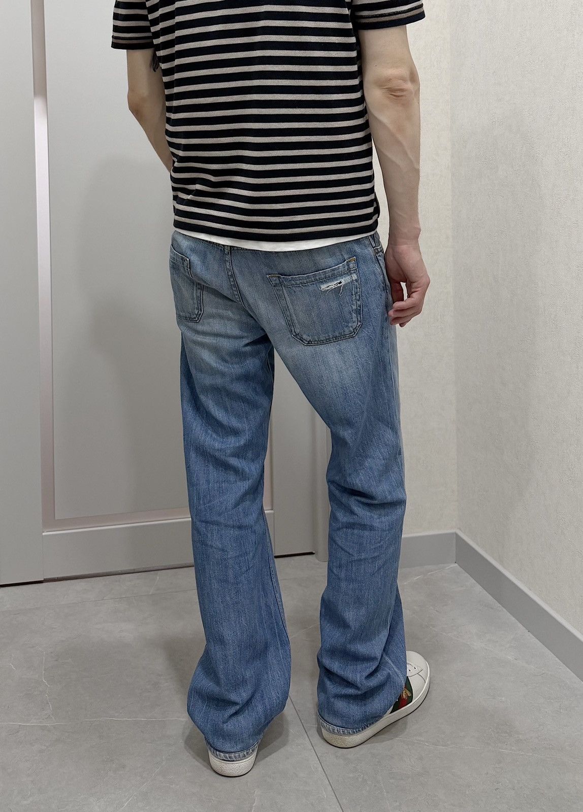 Prada PRADA SS 2008 Flared Distressed Blue Denim Jeans Nettspend Size US 34 / EU 50 - 3 Thumbnail