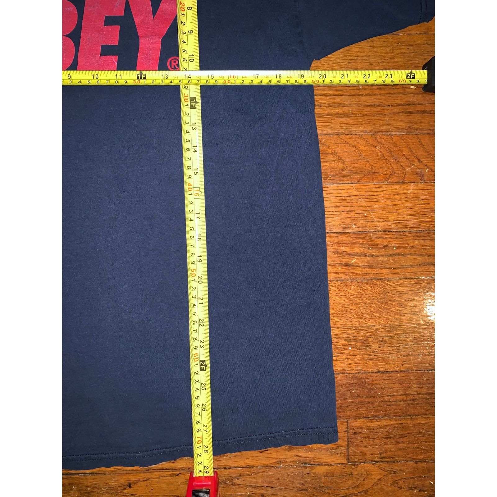 Obey × Vintage Vintage Y2K Obey Logo T Shirt Large Navy Red Made in Mexico Size US L / EU 52-54 / 3 - 6 Thumbnail