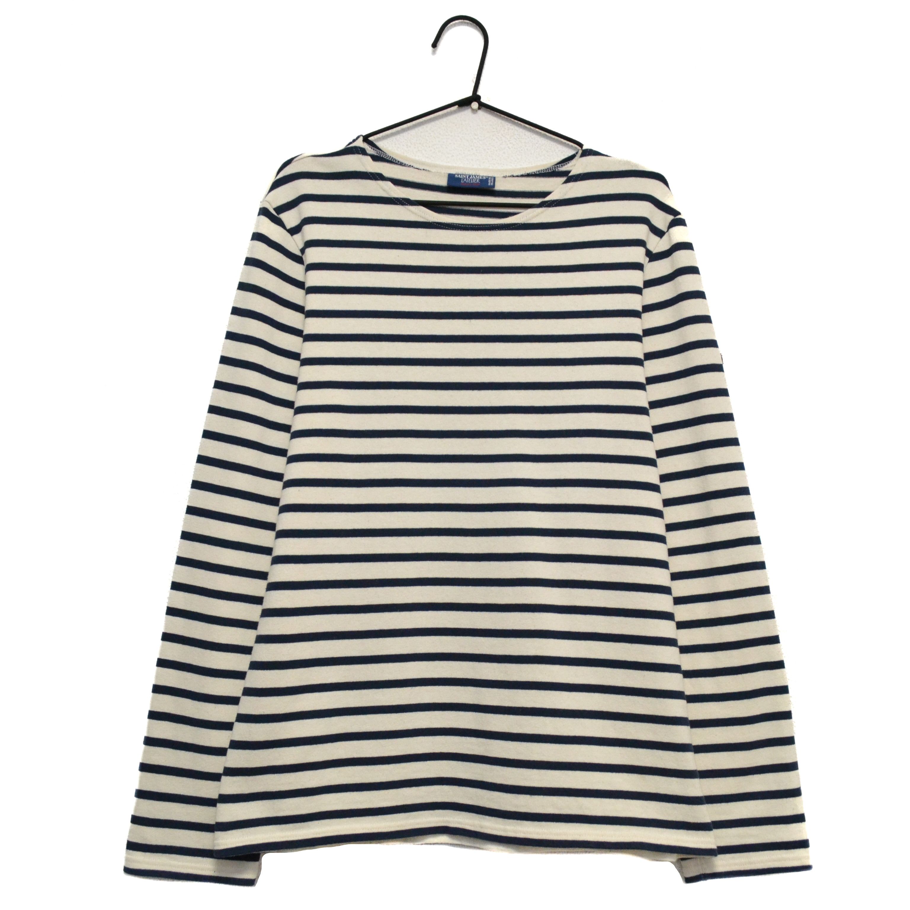 Saint James Saint James L’Atelier Men’s Striped 100% Cotton Sweater Size US M / EU 48-50 / 2 - 1 Thumbnail
