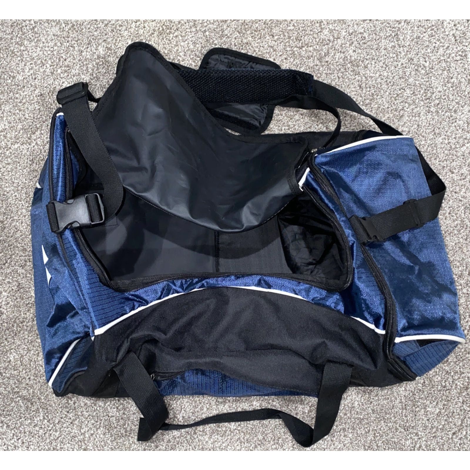 Adidas Adidas Blue/Black Strap Multi Pocket Duffel Bag Size ONE SIZE - 6 Thumbnail