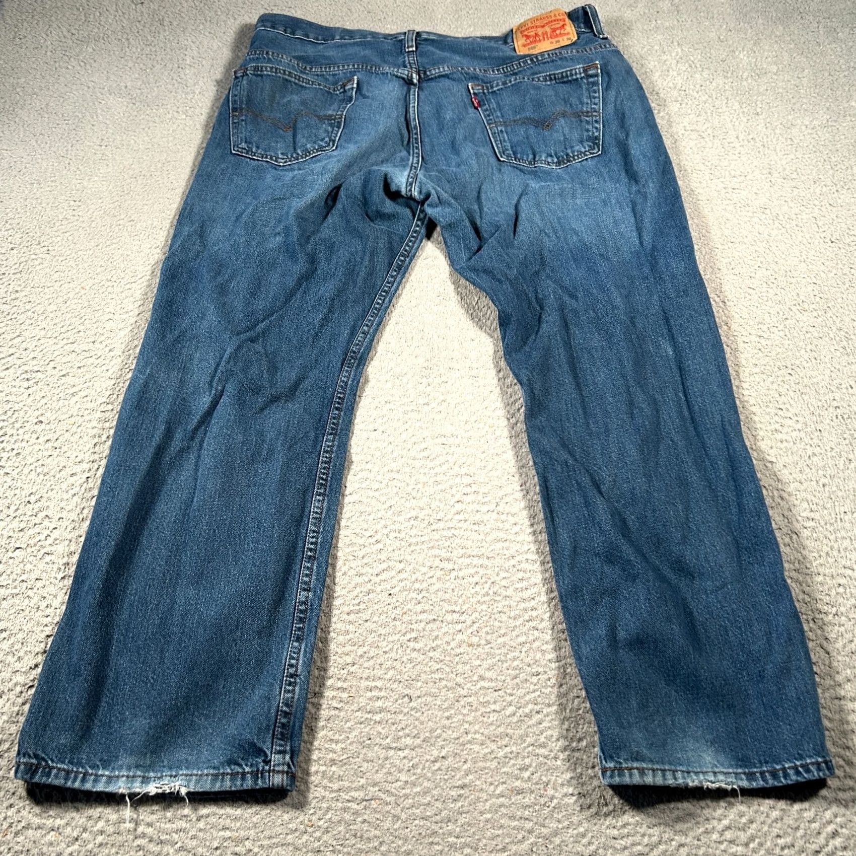 Levi's Levi's 569 Jeans Mens 38x27 Blue Denim Stretch 5-Pockets Loose Fit Straight Leg Jeans Mens Blue Levi's 569 Size US 38 / EU 54 - 2 Thumbnail