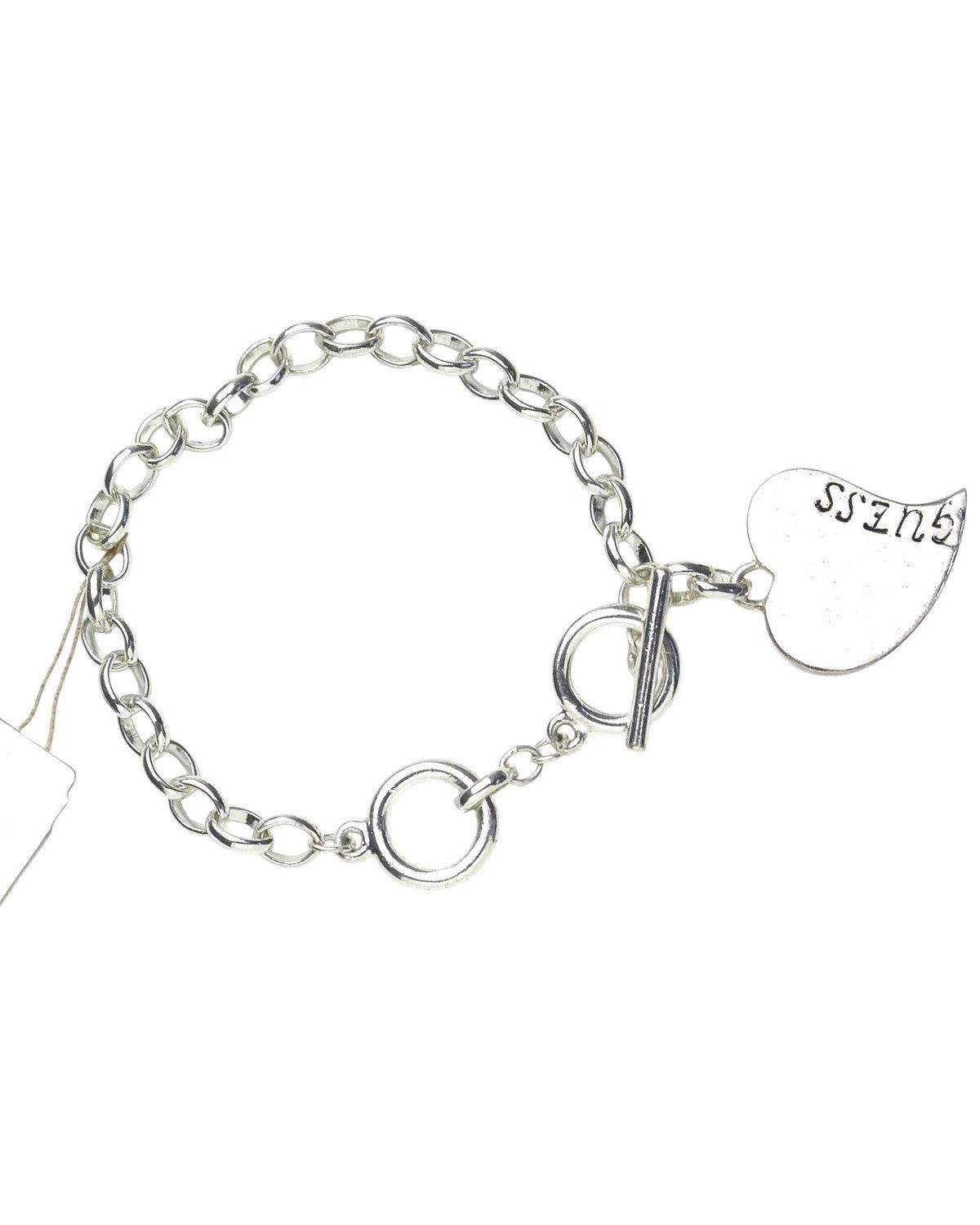 Guess 2000S GUESS LOVE HEART CHARM SILVER-PLATED BRACELET Size ONE SIZE - 2 Thumbnail