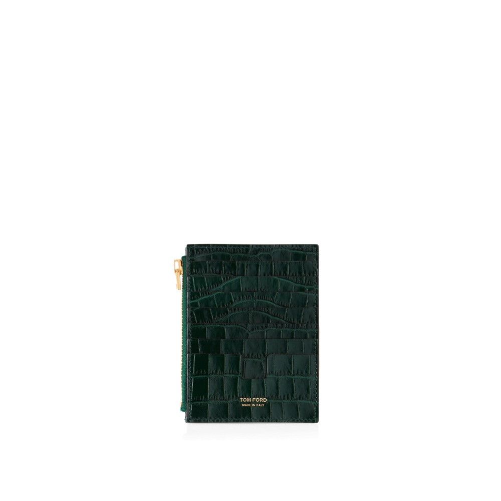 Tom Ford o1loc1c0425 S0476 Size: OS /Leather Zipped Card Holder Green Size ONE SIZE - 2 Thumbnail