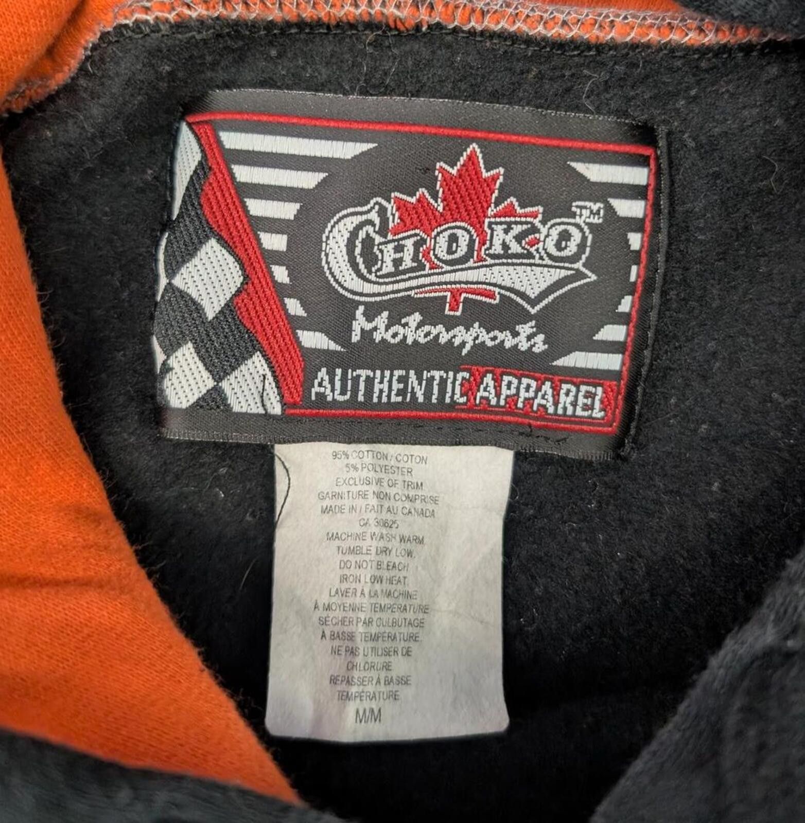 NASCAR Vintage 90s Choko Motorsport Canada Kubota Black Hoodie Size US M / EU 48-50 / 2 - 3 Thumbnail