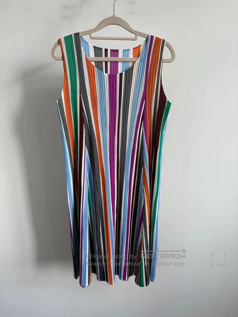 Issey Miyake Issey Miyake Striped Dress Size L / US 10 / IT 46 - 1 Thumbnail