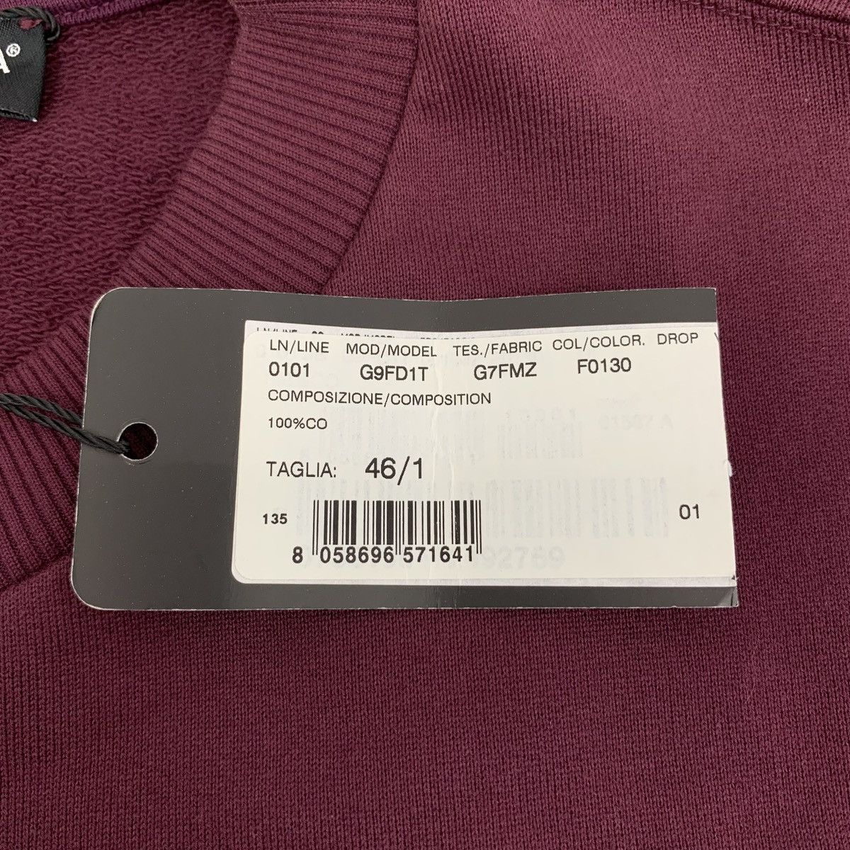 Dolce & Gabbana Dolce Gabbana Wine Red Crown Long Sleeve Sweatshirt K26WX Size US S / EU 44-46 / 1 - 7 Thumbnail