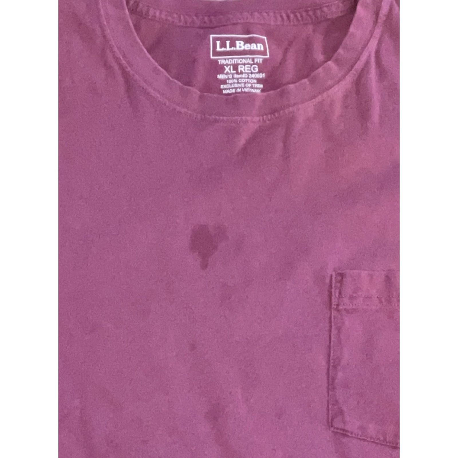 Vintage L.L. Bean Pocket T-Shirt Maroon XL Men Crew Neck Short Sleeve Solid Outdoor Pockets Size US XL / EU 56 / 4 - 4 Thumbnail