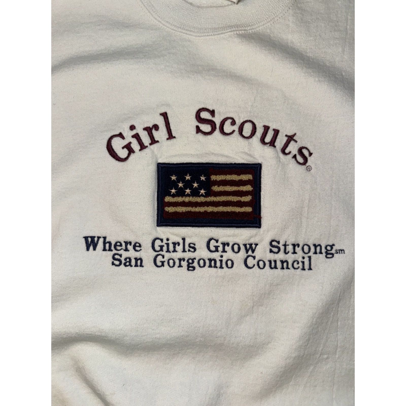 Vintage VINTAGE Girl Scouts Sweatshirt Crewneck White Large USA 90s Women Pullover Activewear Boys Girls Mens? Size L / US 10 / IT 46 - 2 Thumbnail