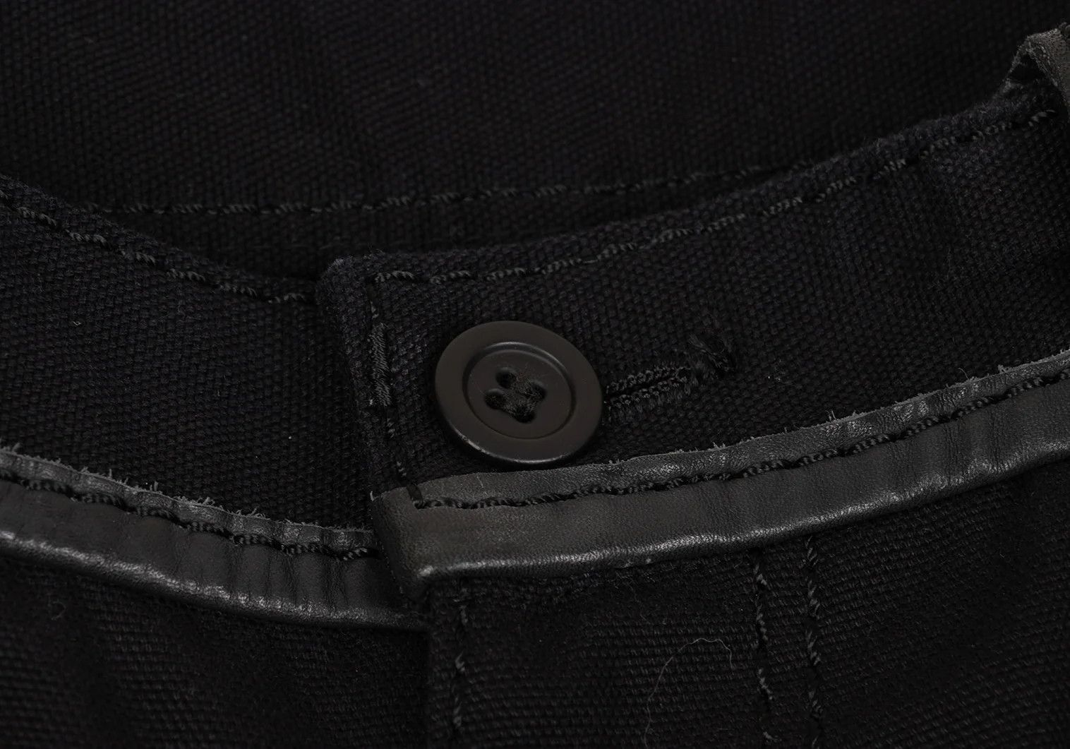 Issey Miyake Leather-Piped Canvas Pants in Black 2 Size US 32 / EU 48 - 4 Thumbnail