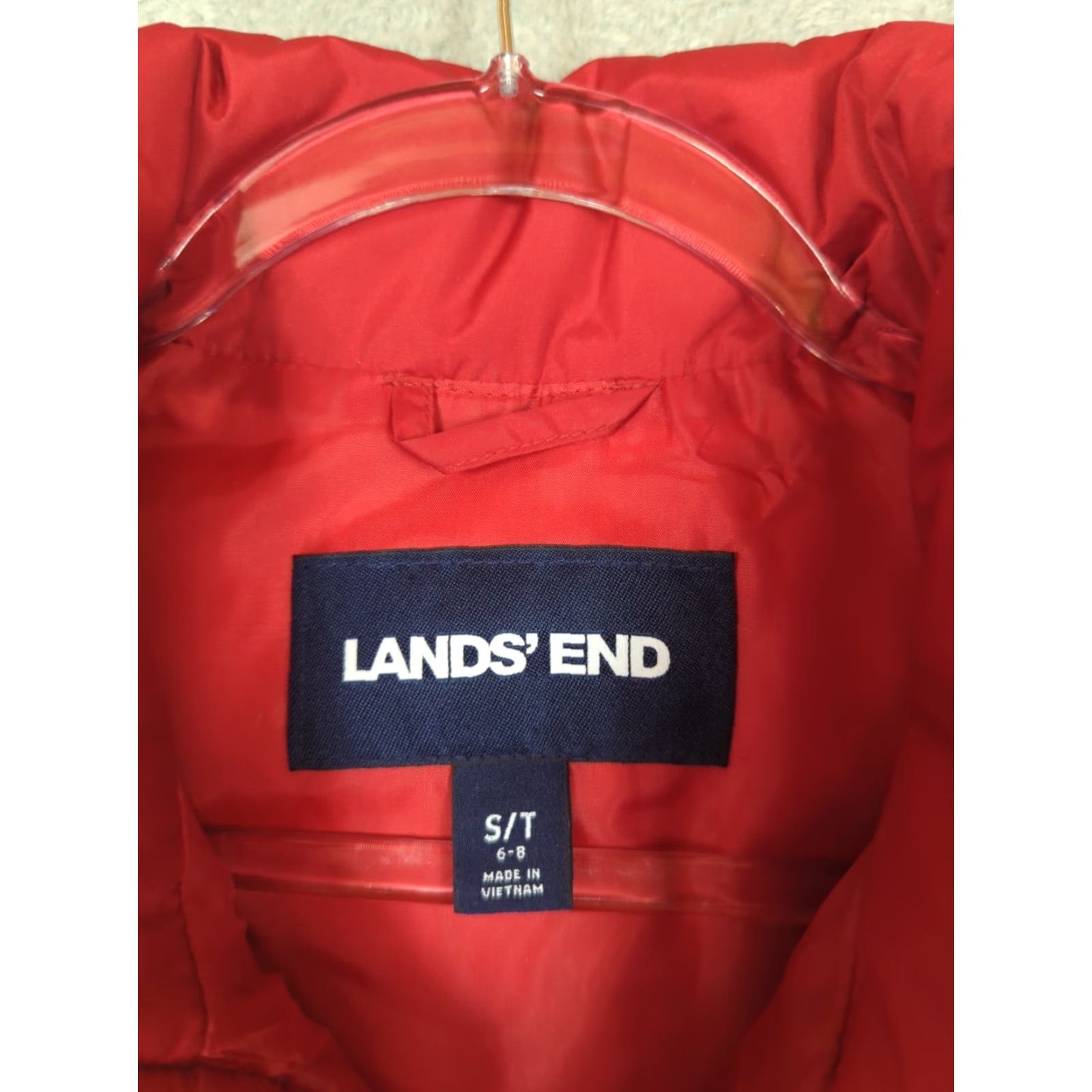 Lands' End Lands' End Women's Puffer Vest Red Full Zip Down Sz S Tall Casual Travel Size S / US 4 / IT 40 - 3 Thumbnail