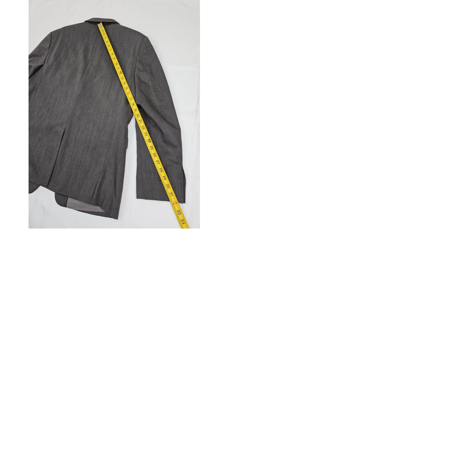 Banana Republic VINTAGE Banana Republic Modern Fit Herringbone Wool Suit Jacket Men 42R Gray Lined EUC Size 42R - 9 Thumbnail