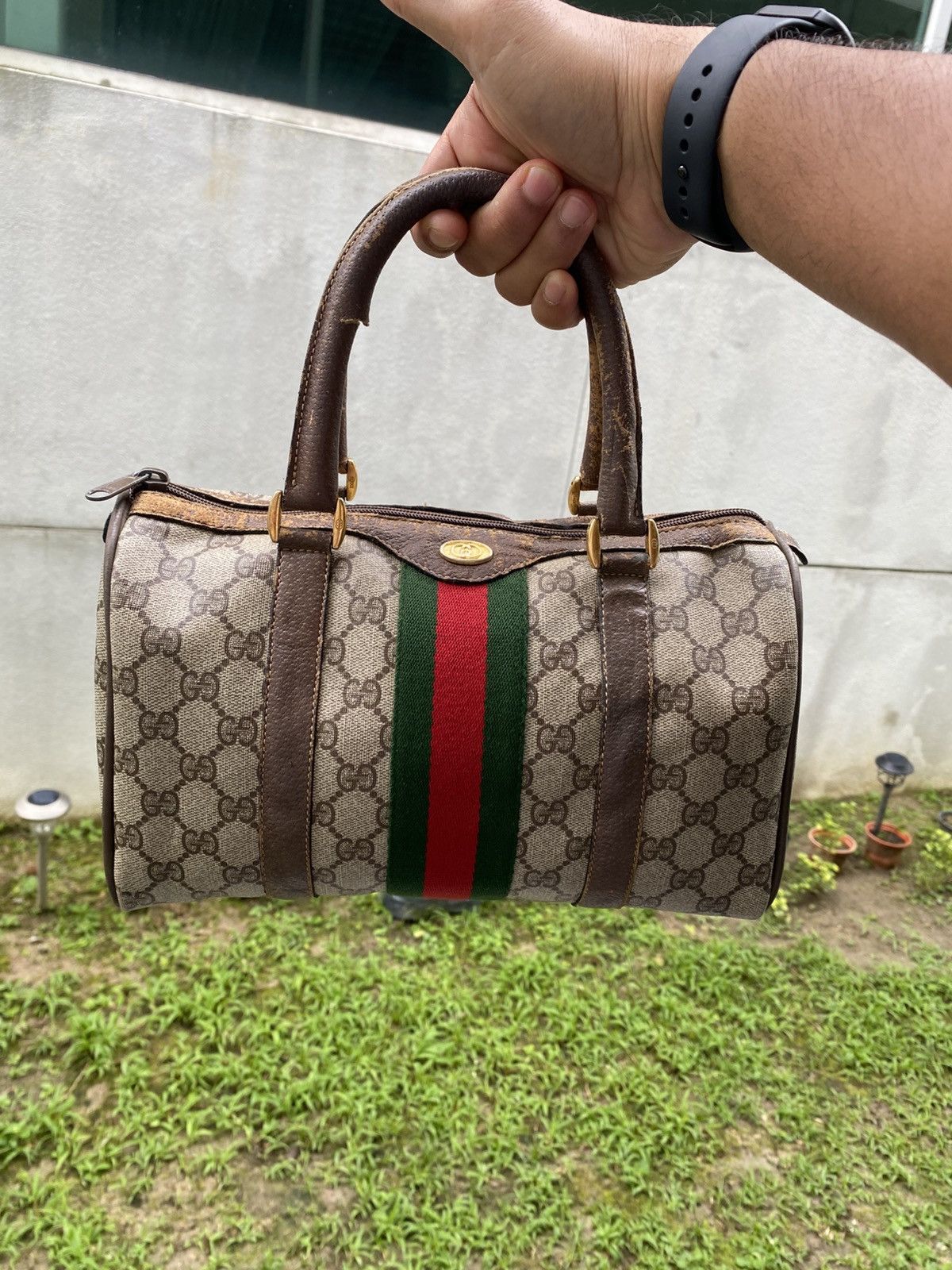 Gucci Gucci Ripped Speedy Vintage Brown Leather Boston Bag ITALY Size ONE SIZE - 19 Thumbnail