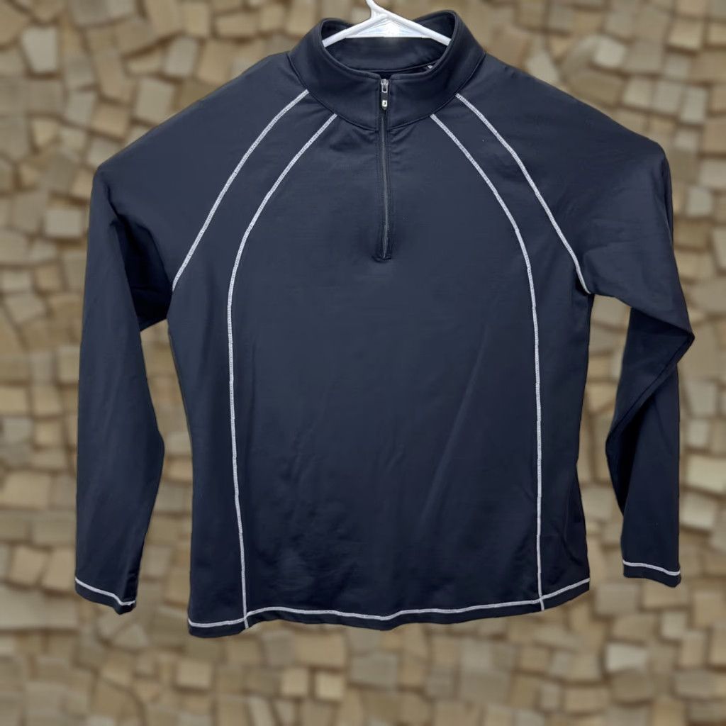 Footjoy FootJoy Sweater Shirt Mens M Black 1/4 Zip Knit Pullover Golf Athletic Logo Multicolor 90s? Size US M / EU 48-50 / 2 - 1 Thumbnail