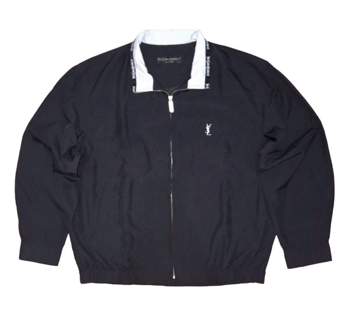 Vintage YSL Yves Saint Laurent outlet Pour Homme Black Zipp Up Track Jacket.