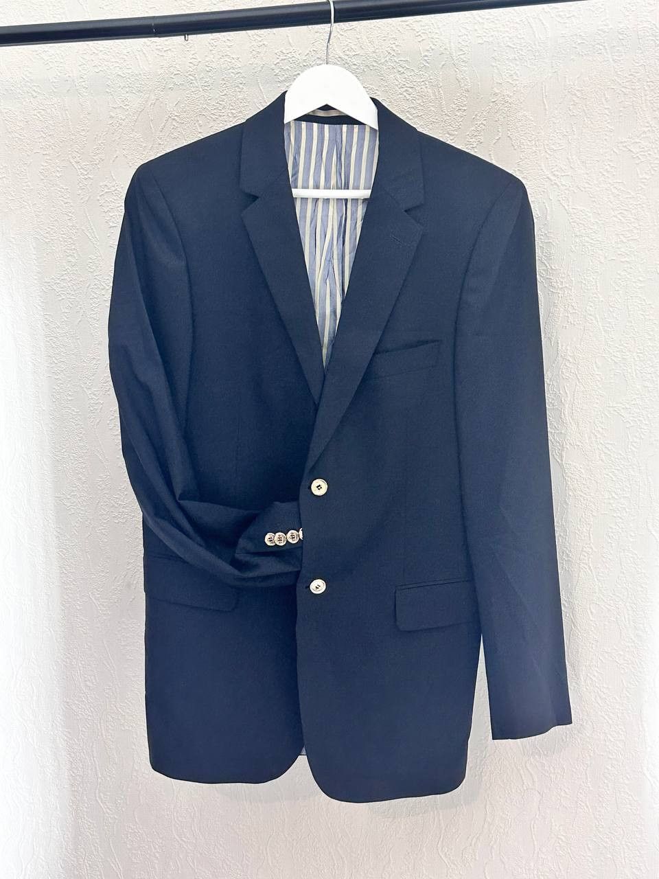 Burberry Vintage Burberry Navy Double Breasted Blazer Size 48L - 3 Thumbnail