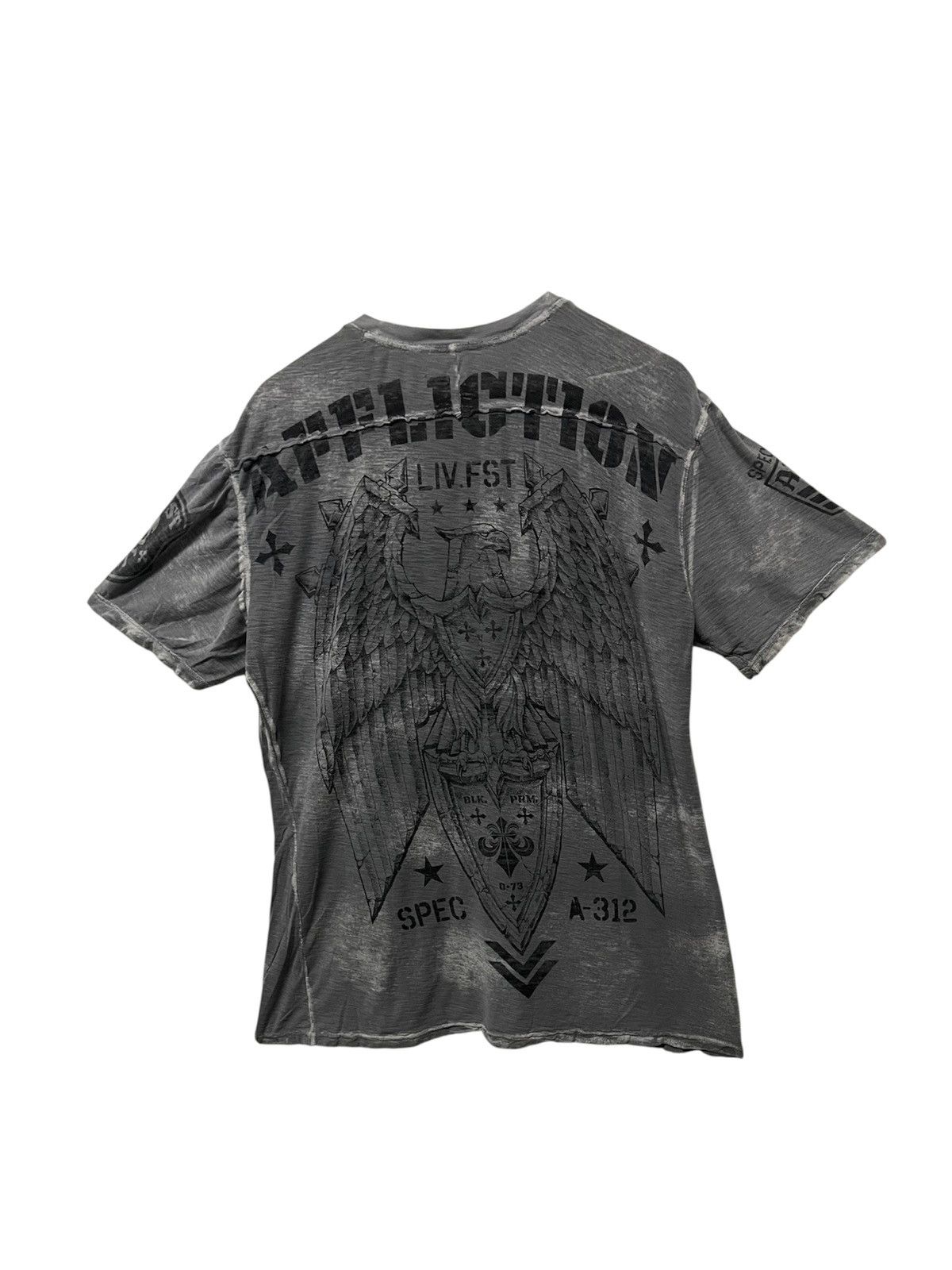 Affliction VINTAGE Y2K EAGLES AFFLICTION ACIDWASH HALF BUTTON SHIRT Size US XL / EU 56 / 4 - 1 Thumbnail